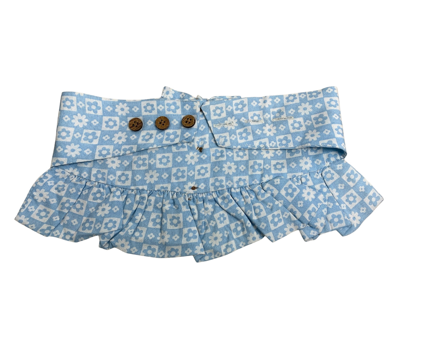 NUEVOS DOGGADIL Printed Rayon Frilled Pet Bandana |Frill Bib for Dog and Cat | Pet Neck Scarf_ Light Blue