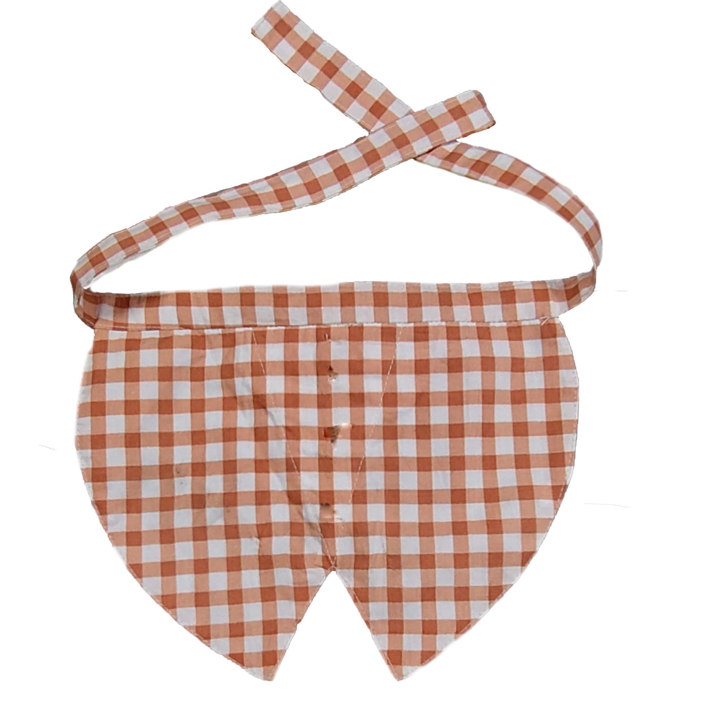 NUEVOS DOGGADIL Check Pattern Pet Bandana | Pet Round Bib| Pet Scarf_ Rust/White