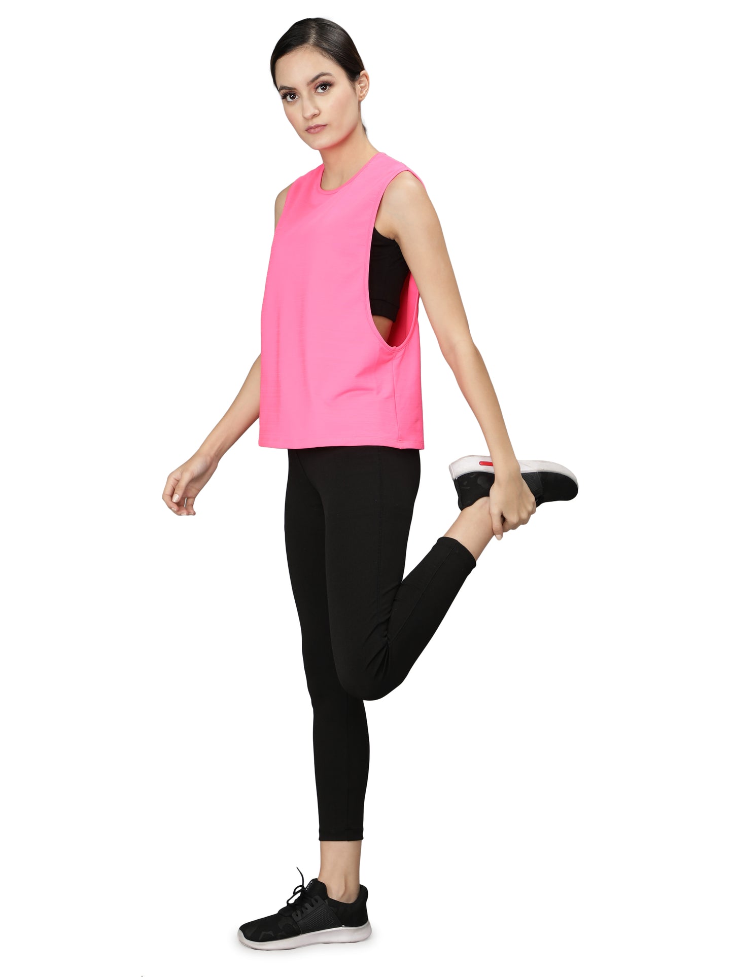 NUEVOSDAMAS Women Solid Sleeveless Pink Tank Top