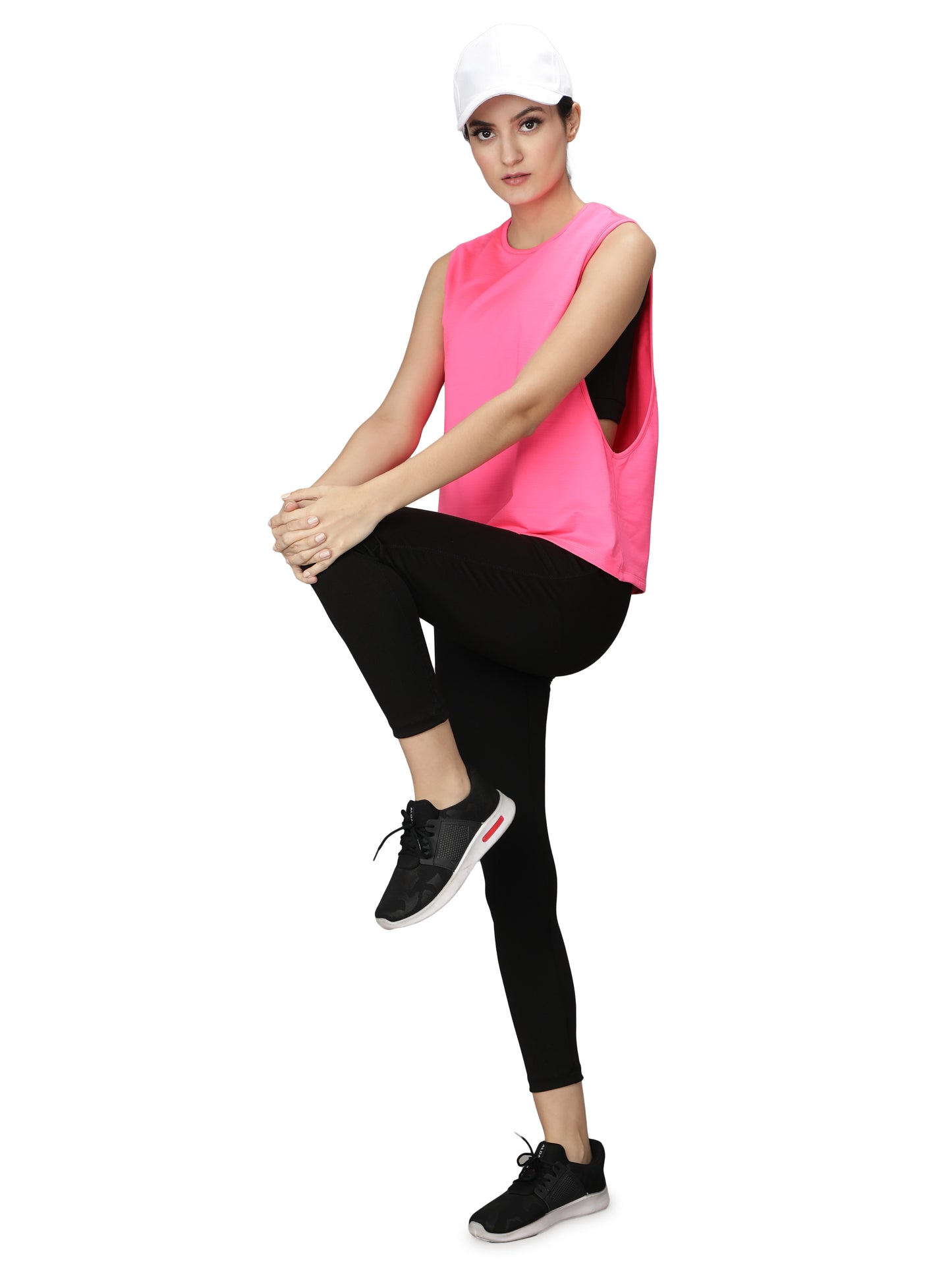 NUEVOSDAMAS Women Solid Sleeveless Pink Tank Top