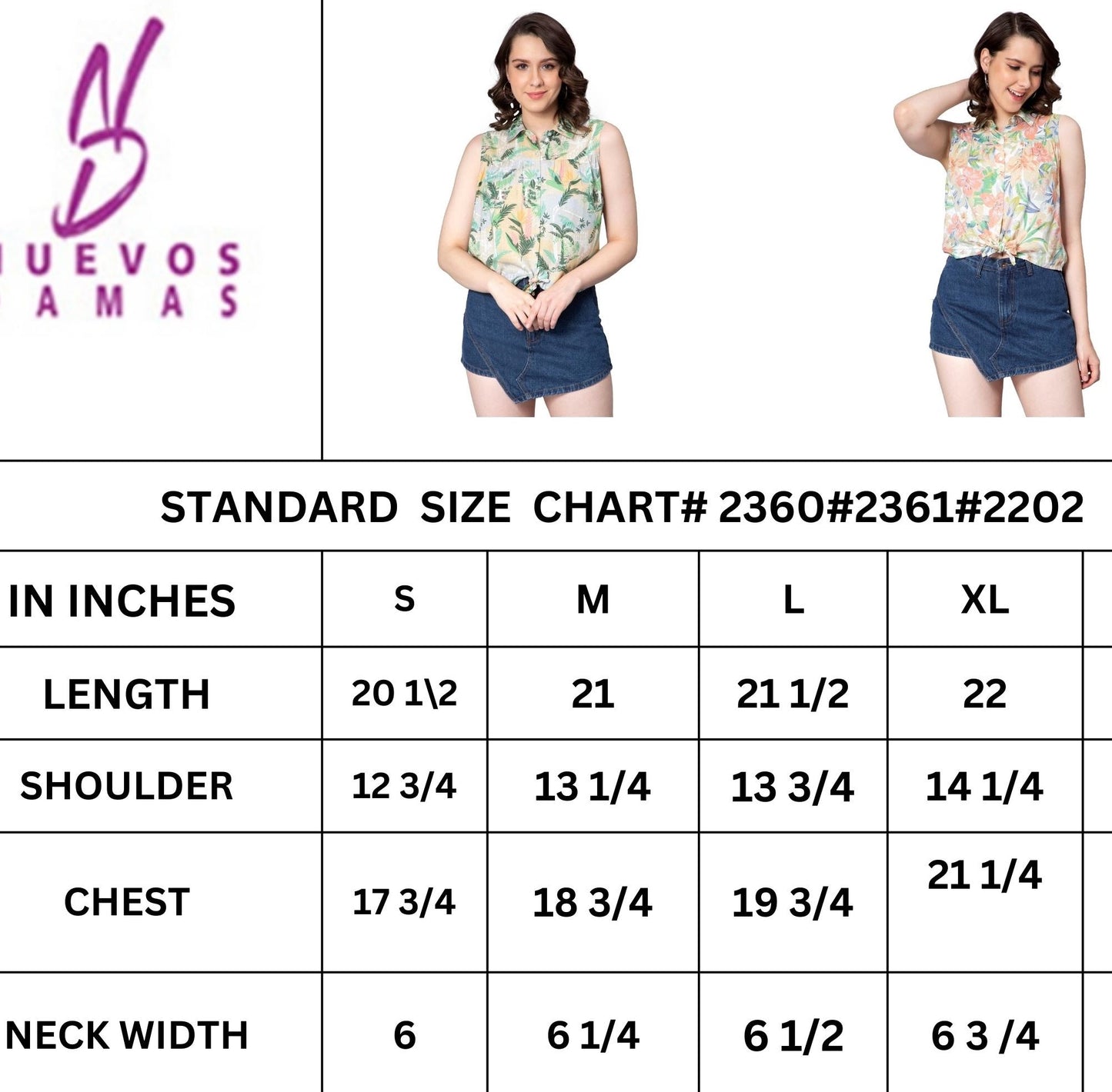 NUEVOSDAMAS Women Cotton Dobby Floral Printed Front Knot Multi/Green Sleeveless Shirt