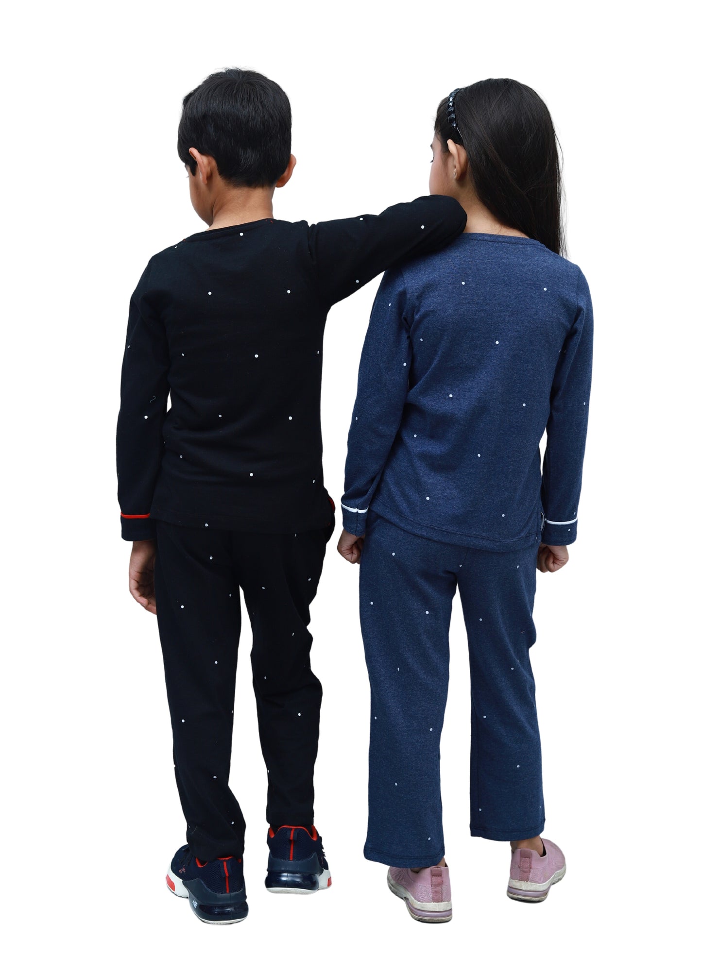 NUEVOSKIDDOS Kids Printed Blue&Black Cotton Jersey Commbo Night Suit