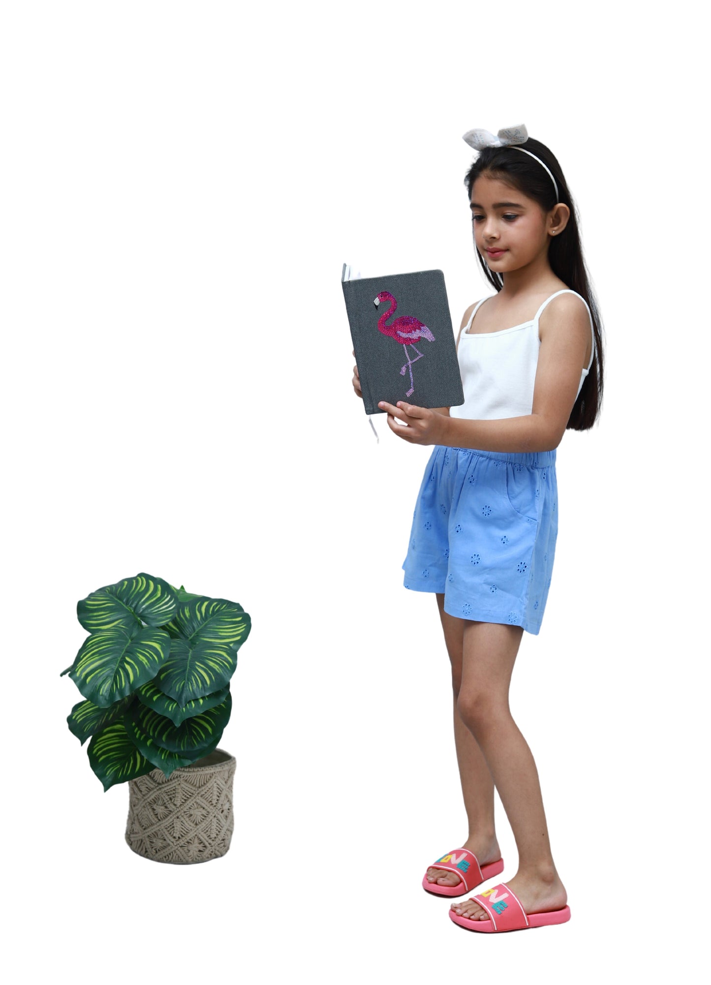 NUEVOSKIDDOS Kids Girls Cotton Solid Shorts with Waist Braided Knot | Kids Girls Shorts | Elasticated Waist Shorts for Girls