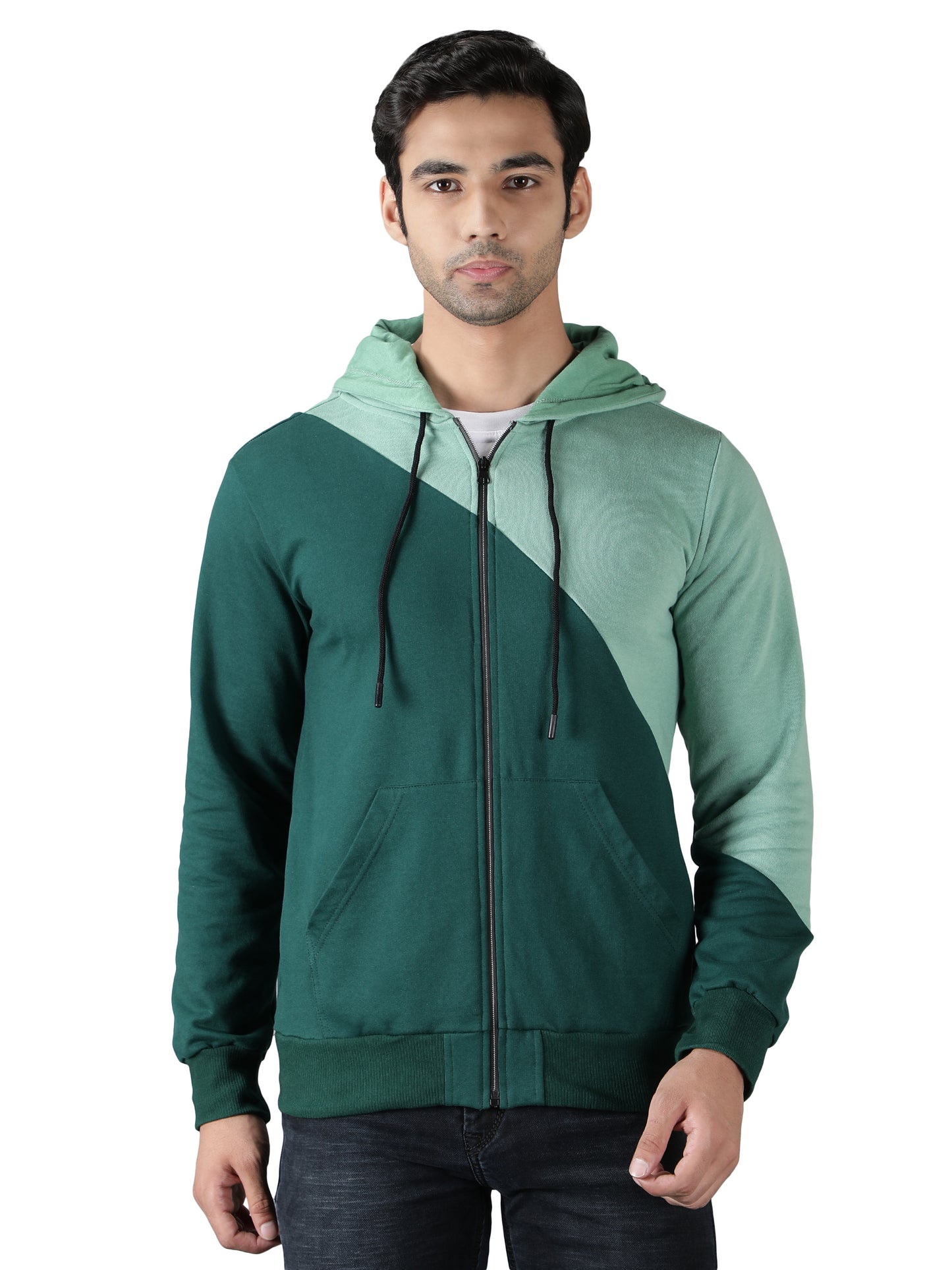 NUEVOSPORTA Men's Winter wear Terry Hooded Jacket I Terry Jacket for Men I Green