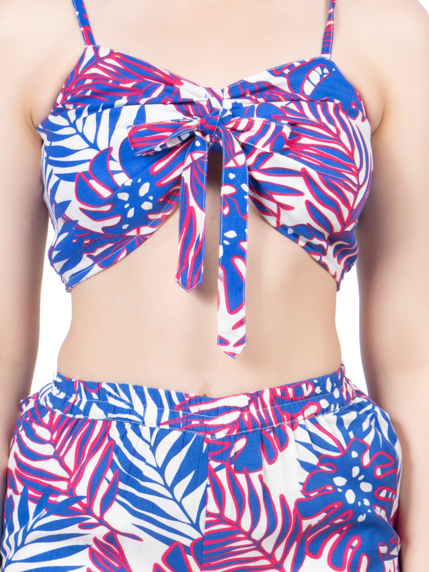 NUEVOSDAMAS Women Tropical Printed Co-Ord Set Purple Multi