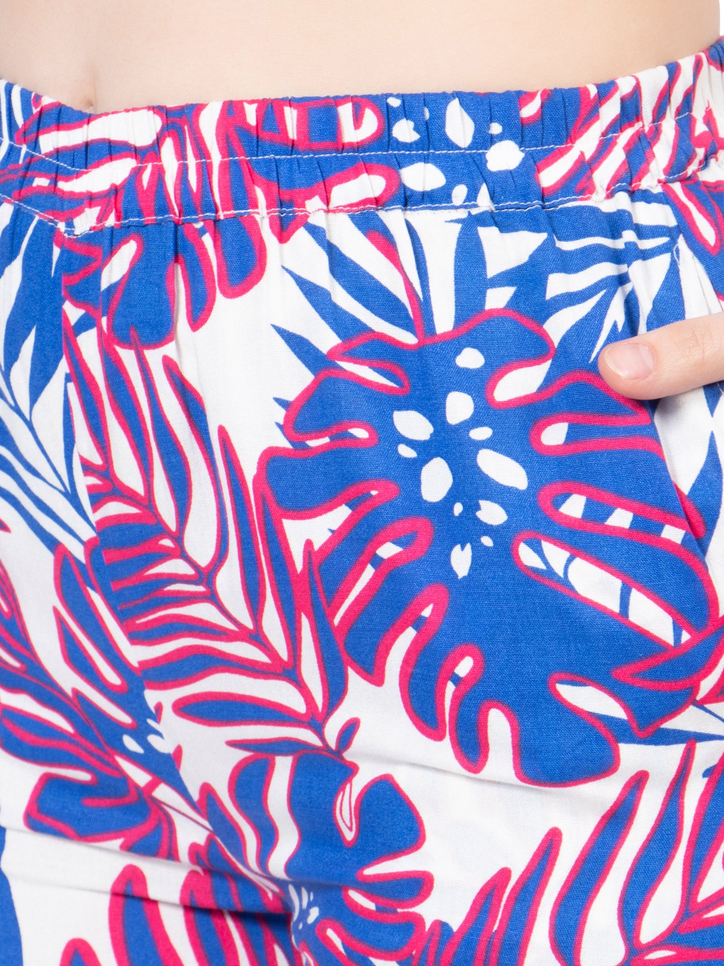 NUEVOSDAMAS Women Tropical Printed Co-Ord Set Purple Multi