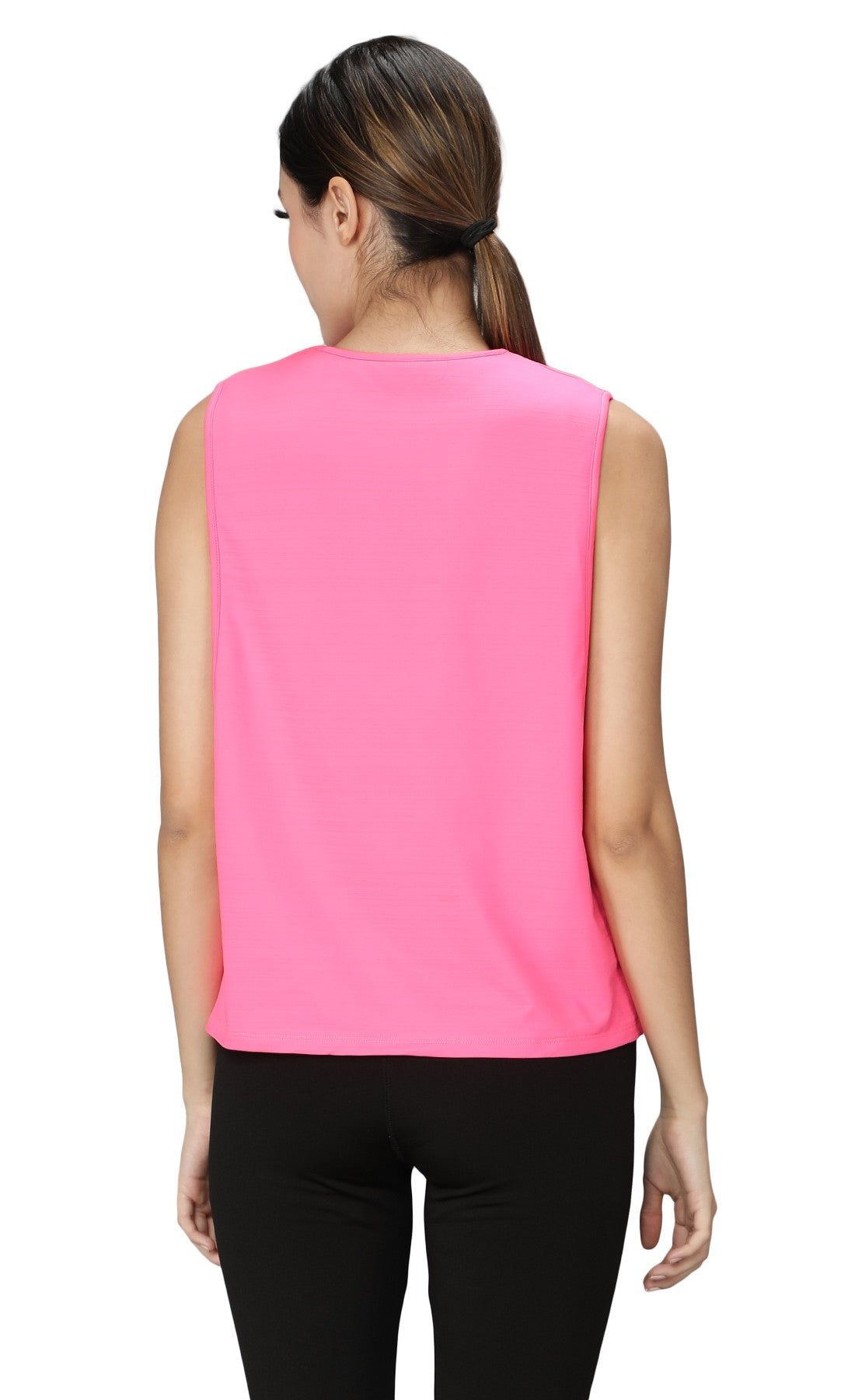 NUEVOSDAMAS Women Solid Sleeveless Pink Tank Top