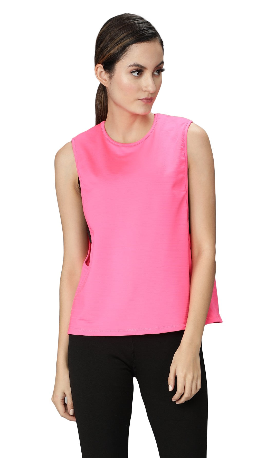 NUEVOSDAMAS Women Solid Sleeveless Pink Tank Top