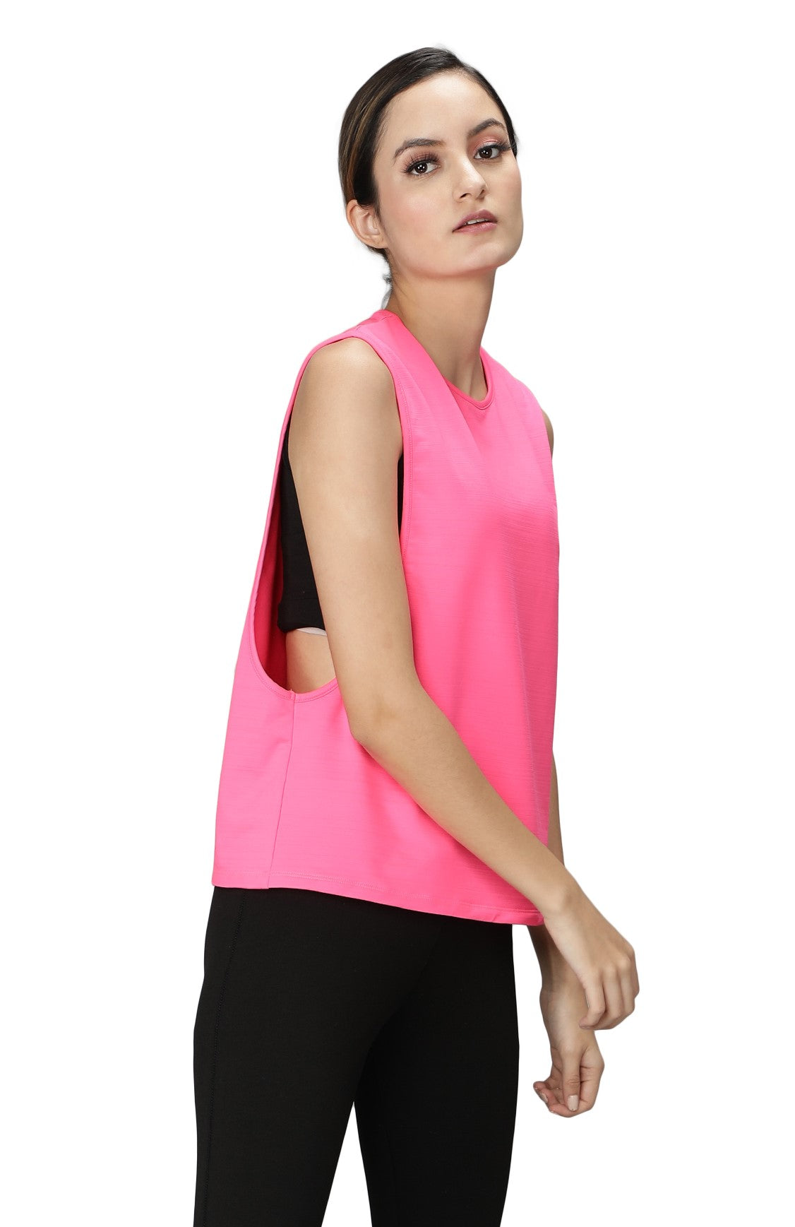 NUEVOSDAMAS Women Solid Sleeveless Pink Tank Top