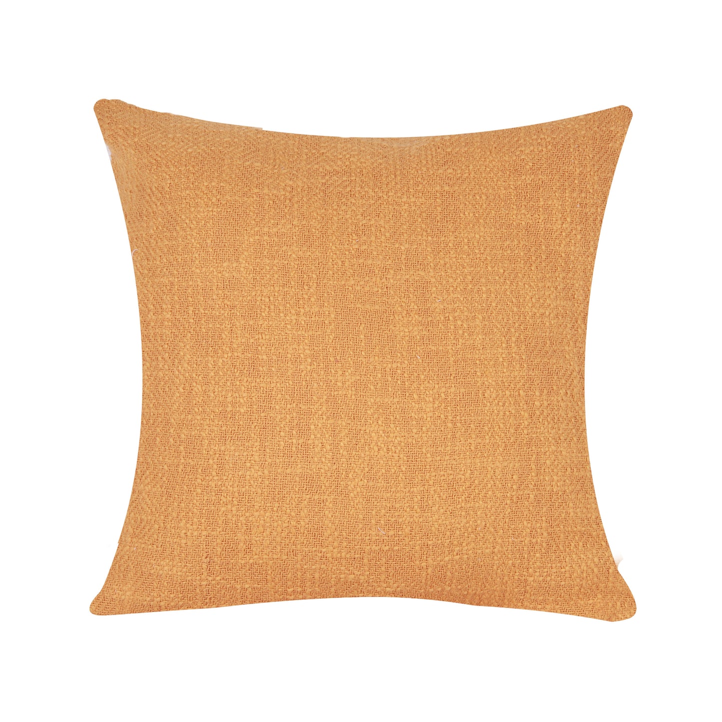 NUEVOSGHAR Tuffted Cushion Cover |Bohemian Cushion Cover| Tufted Boho Shaggy Square Cushion for Sofa/Bed/Chair | Handmade Cushion Cover | 18x18 Inch (Pack of 1 Piece) Mustard