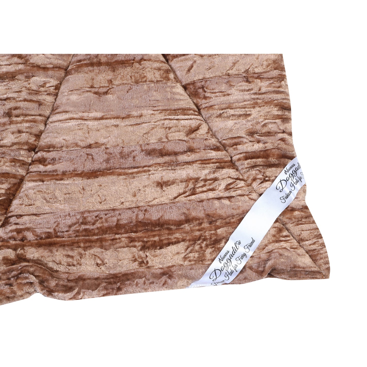 NUEVOS DOGGADIL Velvet Flat Pet Bed | Washable Padded Pet Bed| Light Weighted Dog Bolster Mat Beige