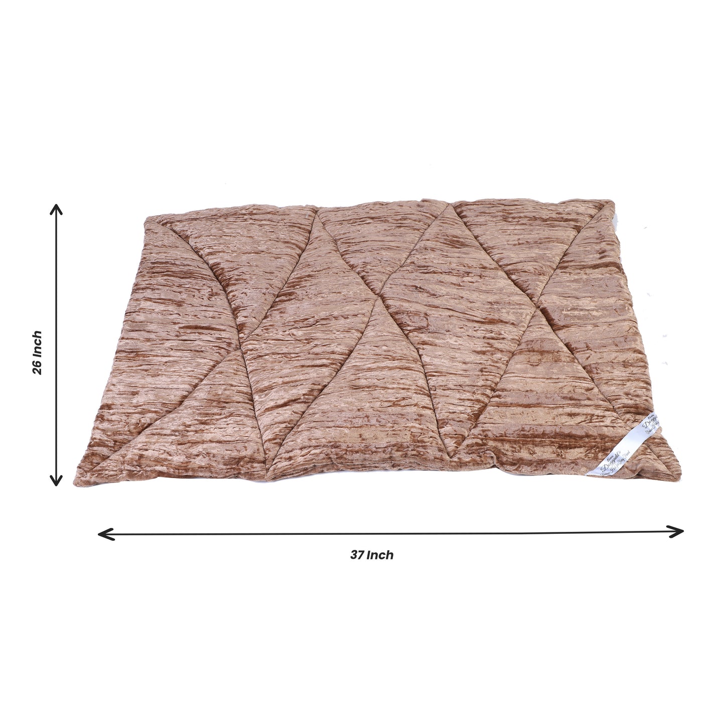 NUEVOS DOGGADIL Velvet Flat Pet Bed | Washable Padded Pet Bed| Light Weighted Dog Bolster Mat Beige