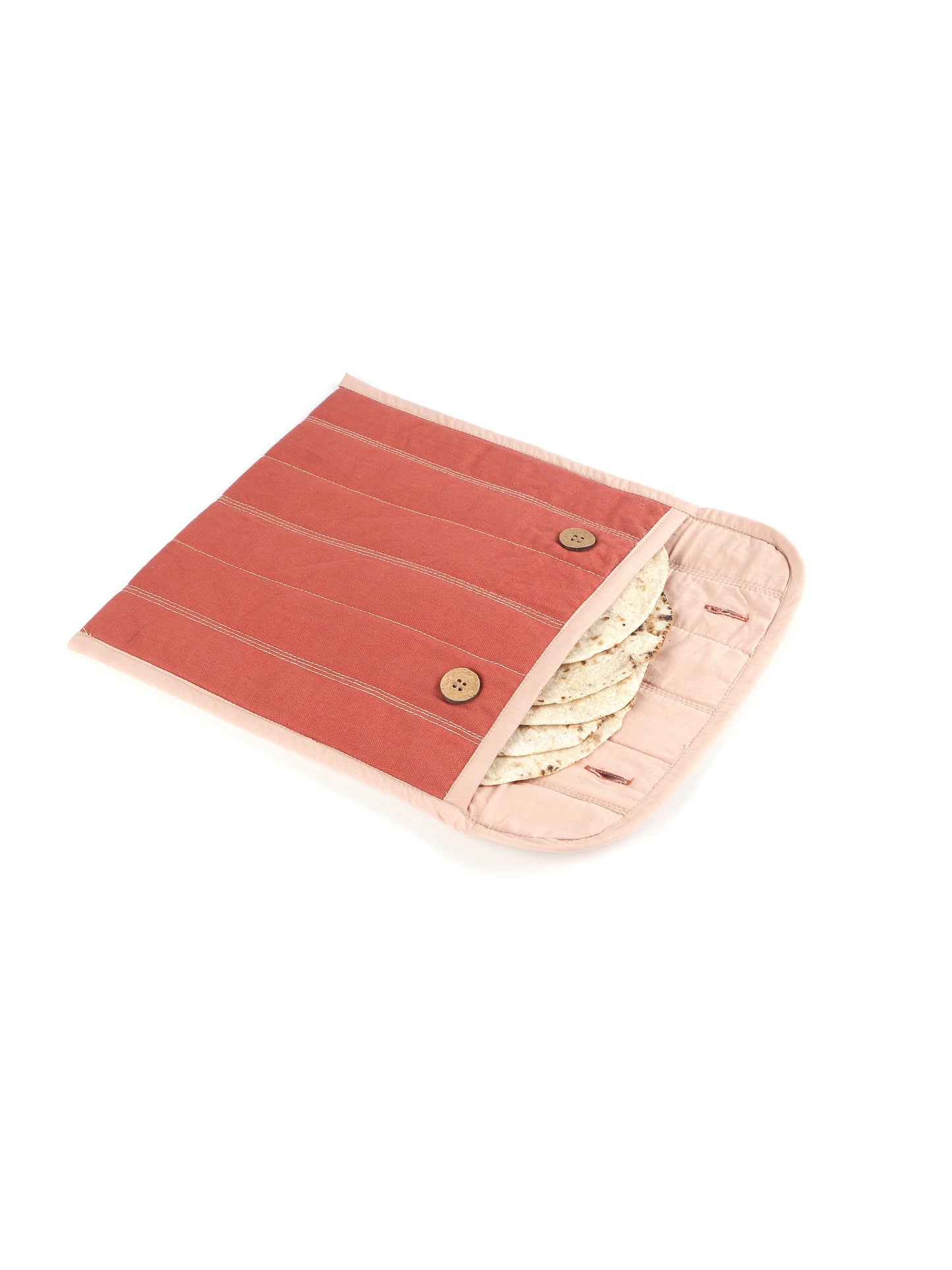Pure Cotton Rectangle & Round Shape Roti/Chapati Cover Combo|Chapati Cloth Cover | Cotton Traditional Roti Warmer |Tortillas Cover| Kitchen Roti Keeper. Set-Pack of 2 Roti Covers(Rust/Peach)