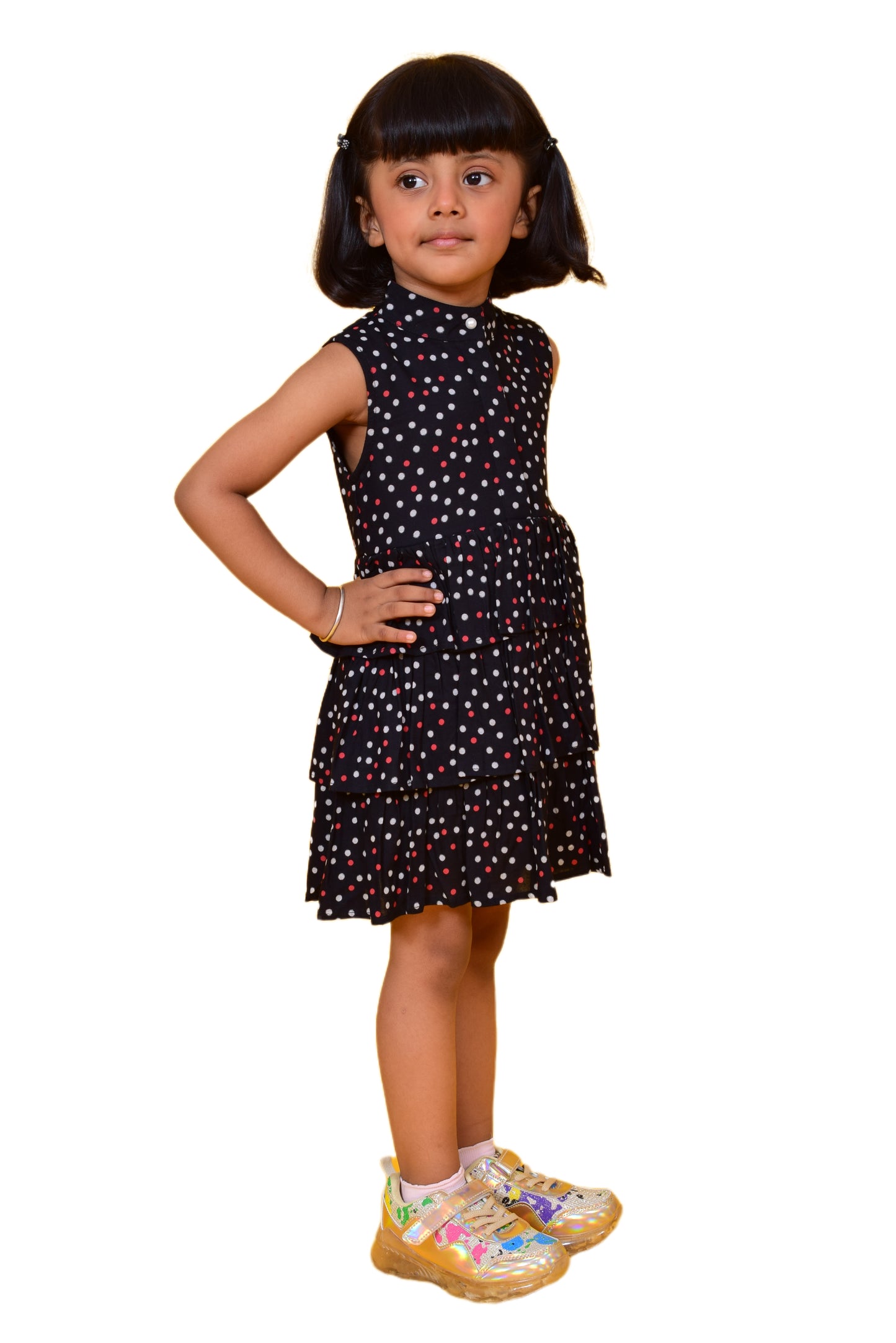 Girls Above Knee Casual Dress (Black, Sleeveless) freeshipping - NUEVOSDAMAS