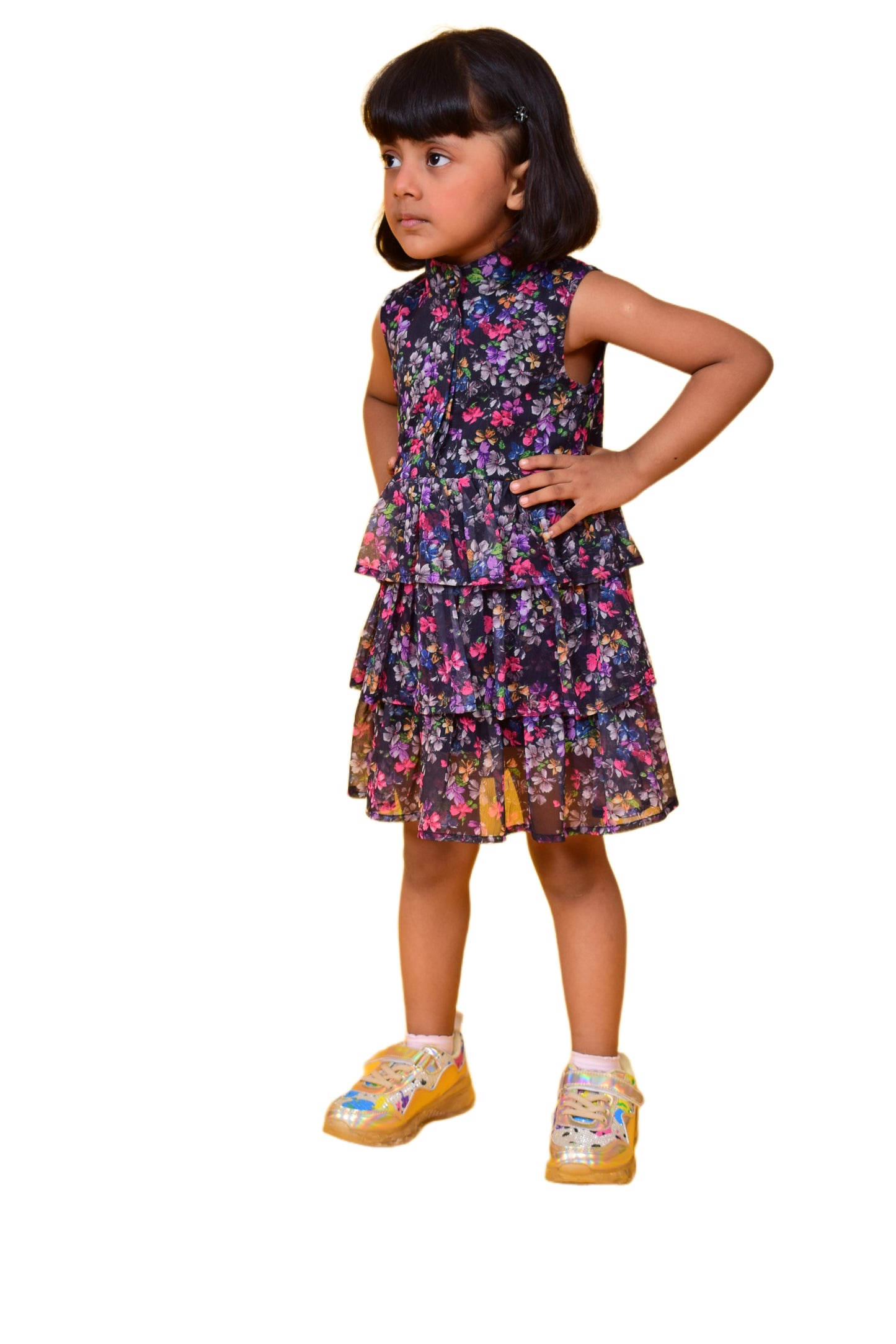 Girls Above Knee Casual Dress (Multicolor, Sleeveless) freeshipping - NUEVOSDAMAS