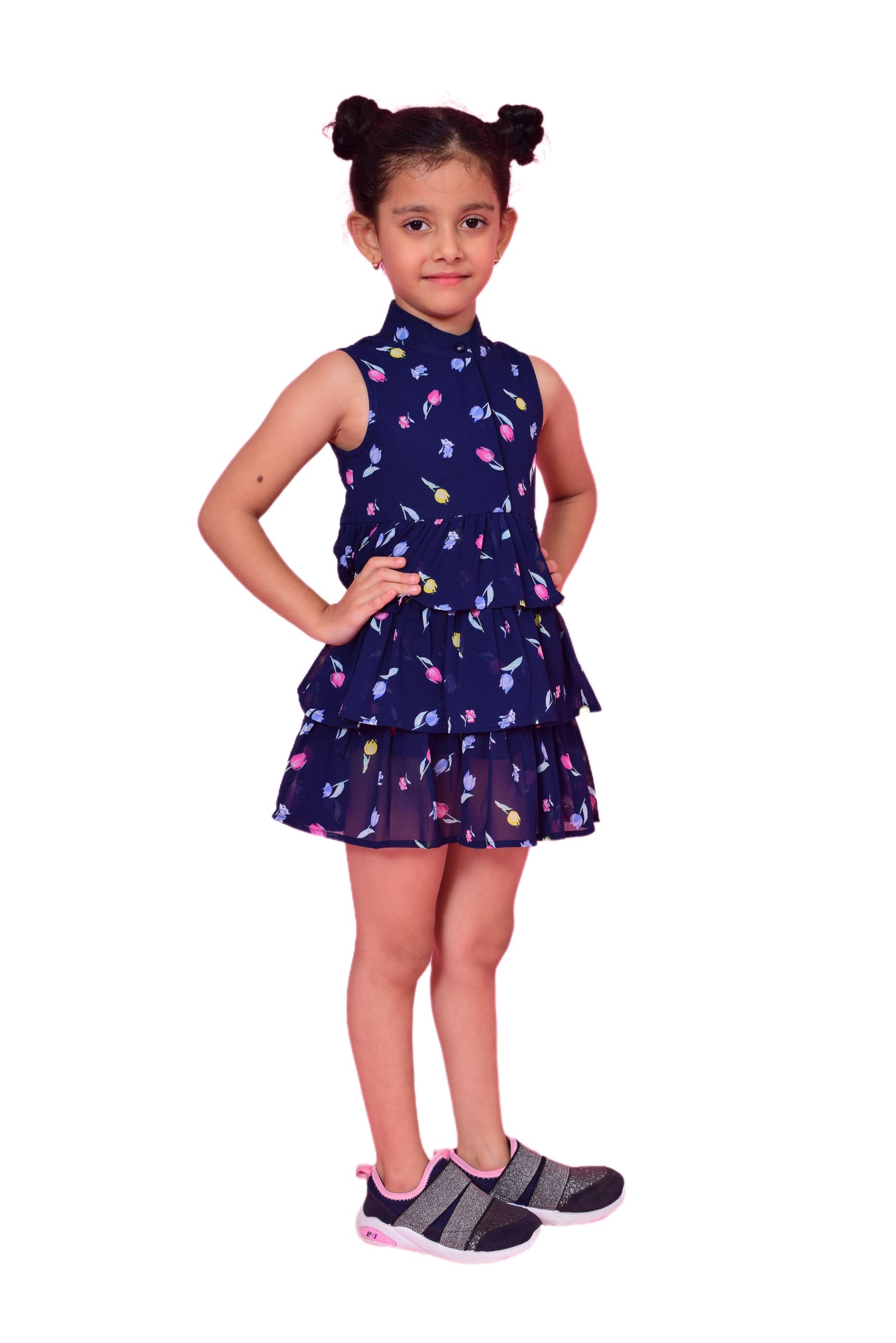 Girls Above Knee Casual Dress (Blue, Sleeveless) freeshipping - NUEVOSDAMAS