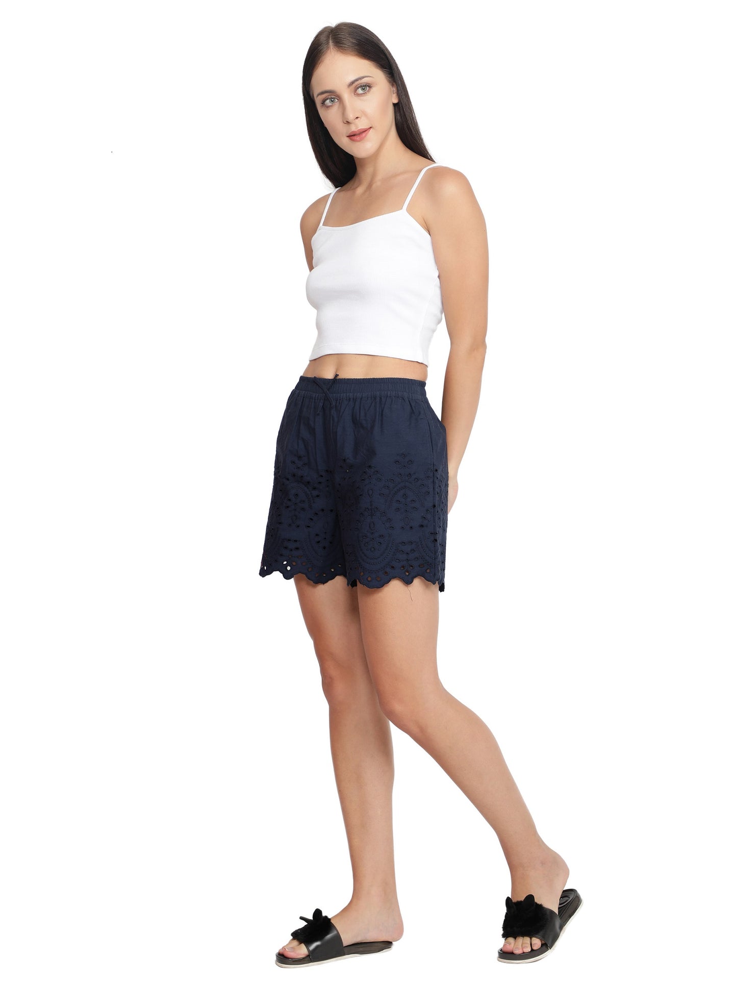 Casual Sleeveless Solid Women White Top