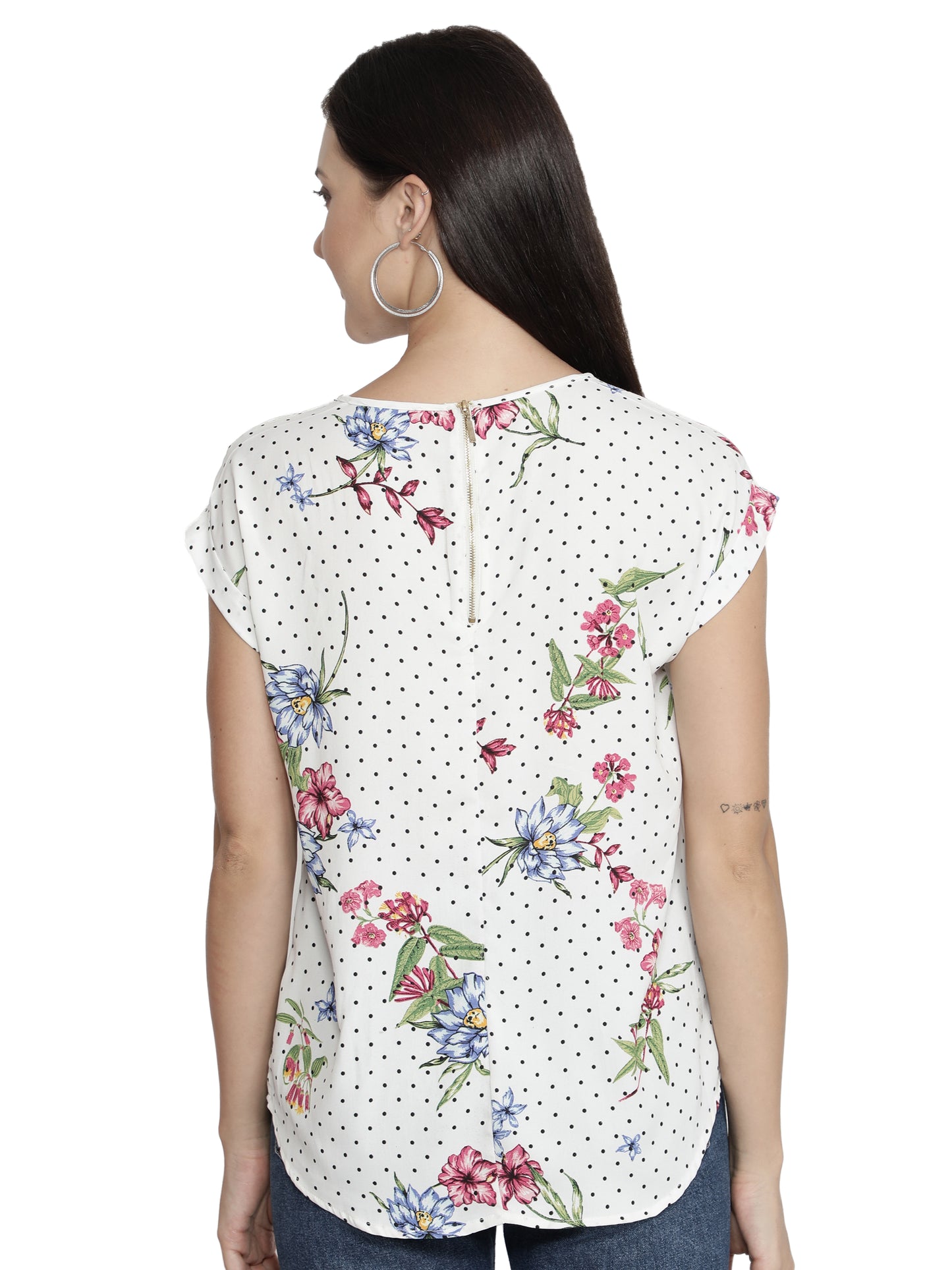 Casual Sleeveless Solid Women White Top