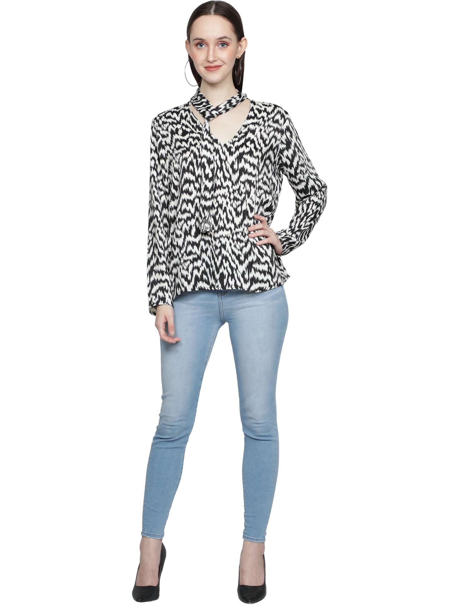 NUEVOSDAMAS Women Cotton Printed Multicolor Top