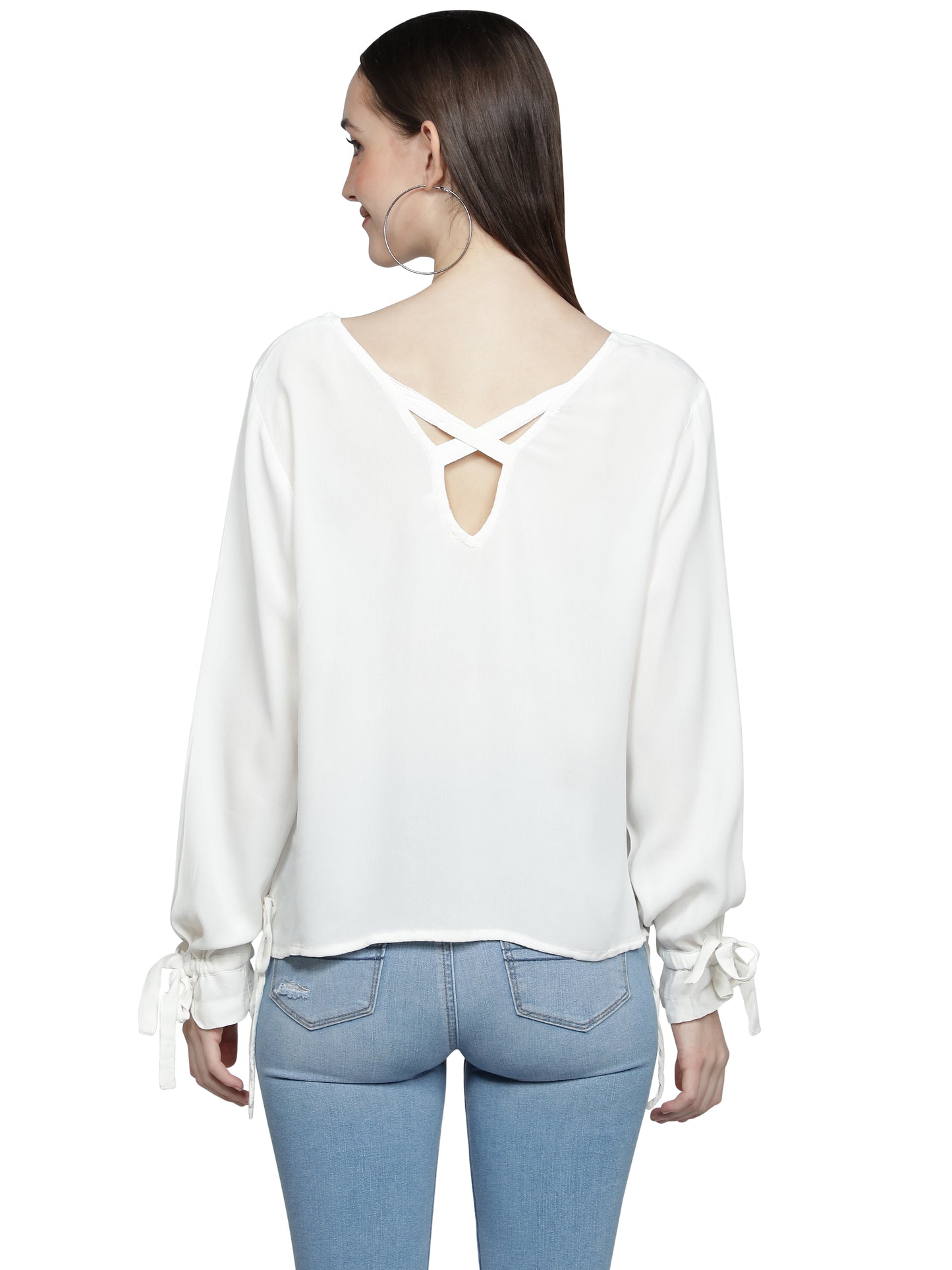 NUEVOSDAMAS Women Rayon Solid White Shirt Top