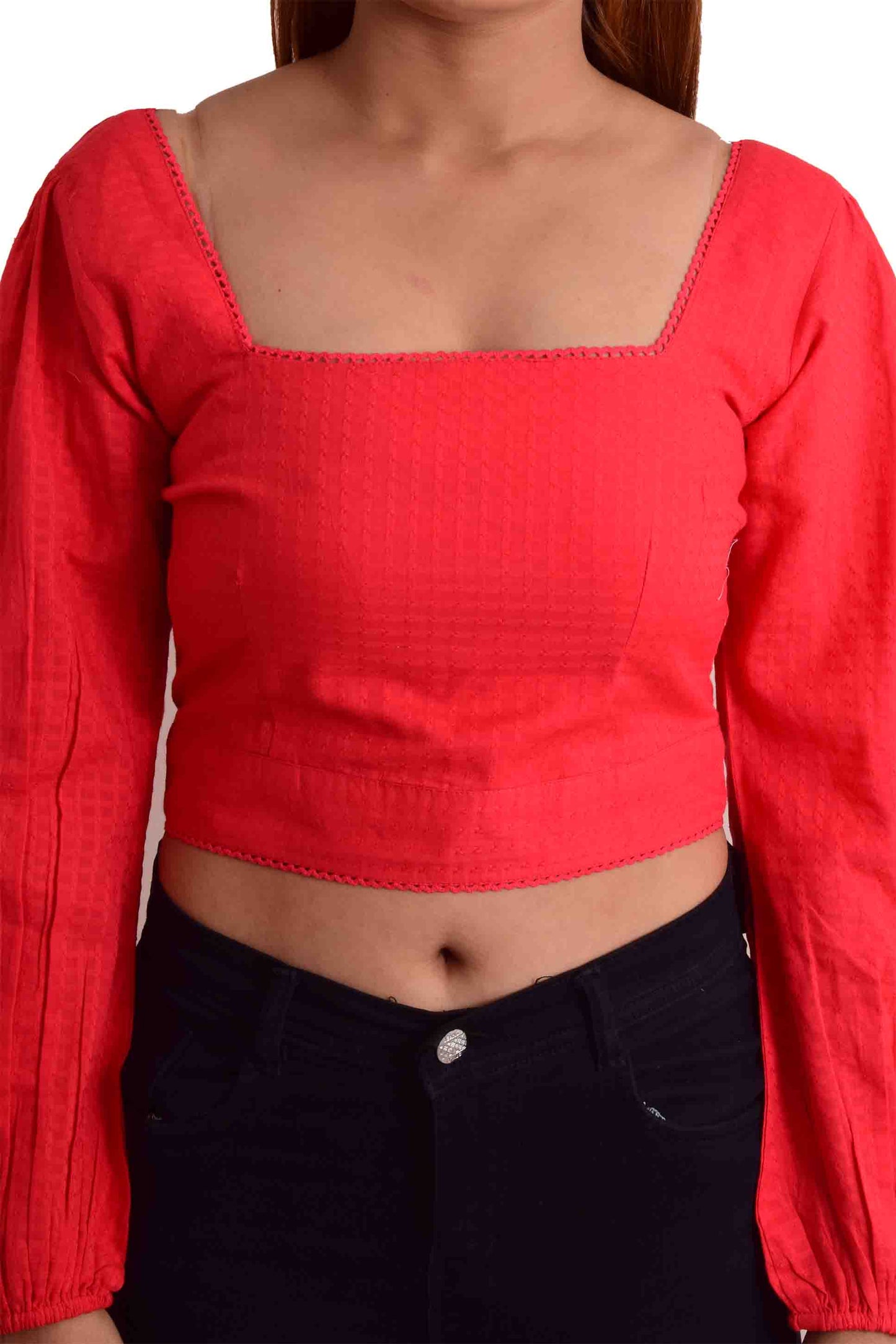 Casual Regular Sleeves Solid Women Red Top