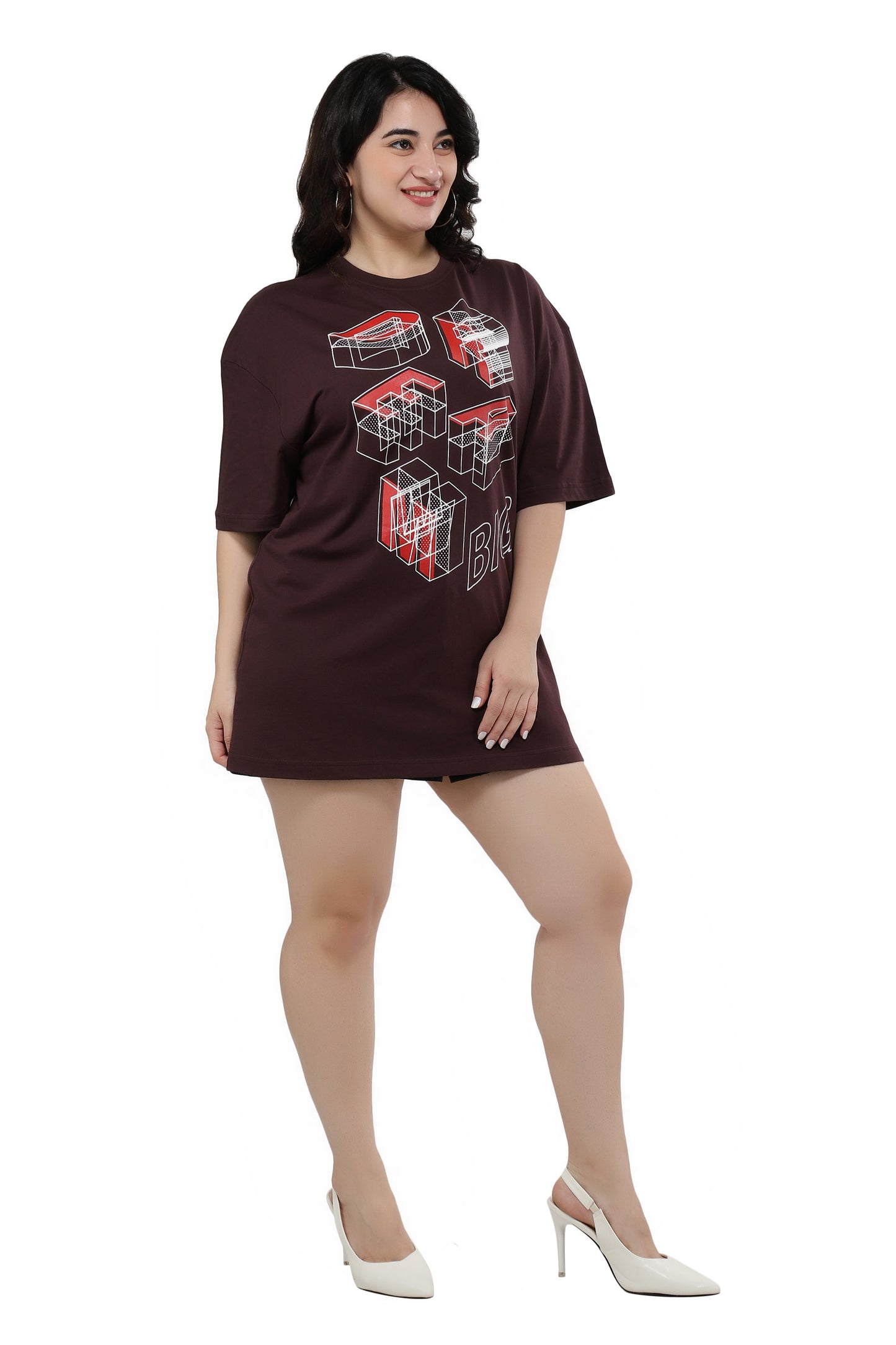 NUEVOSDAMAS Women Cotton Graphic Printed Half Sleeve Women's Black T-Shirt