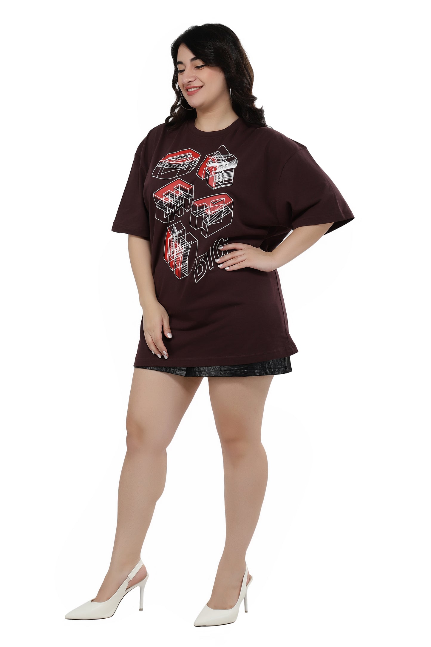 NUEVOSDAMAS Women Cotton Graphic Printed Half Sleeve Women's Black T-Shirt