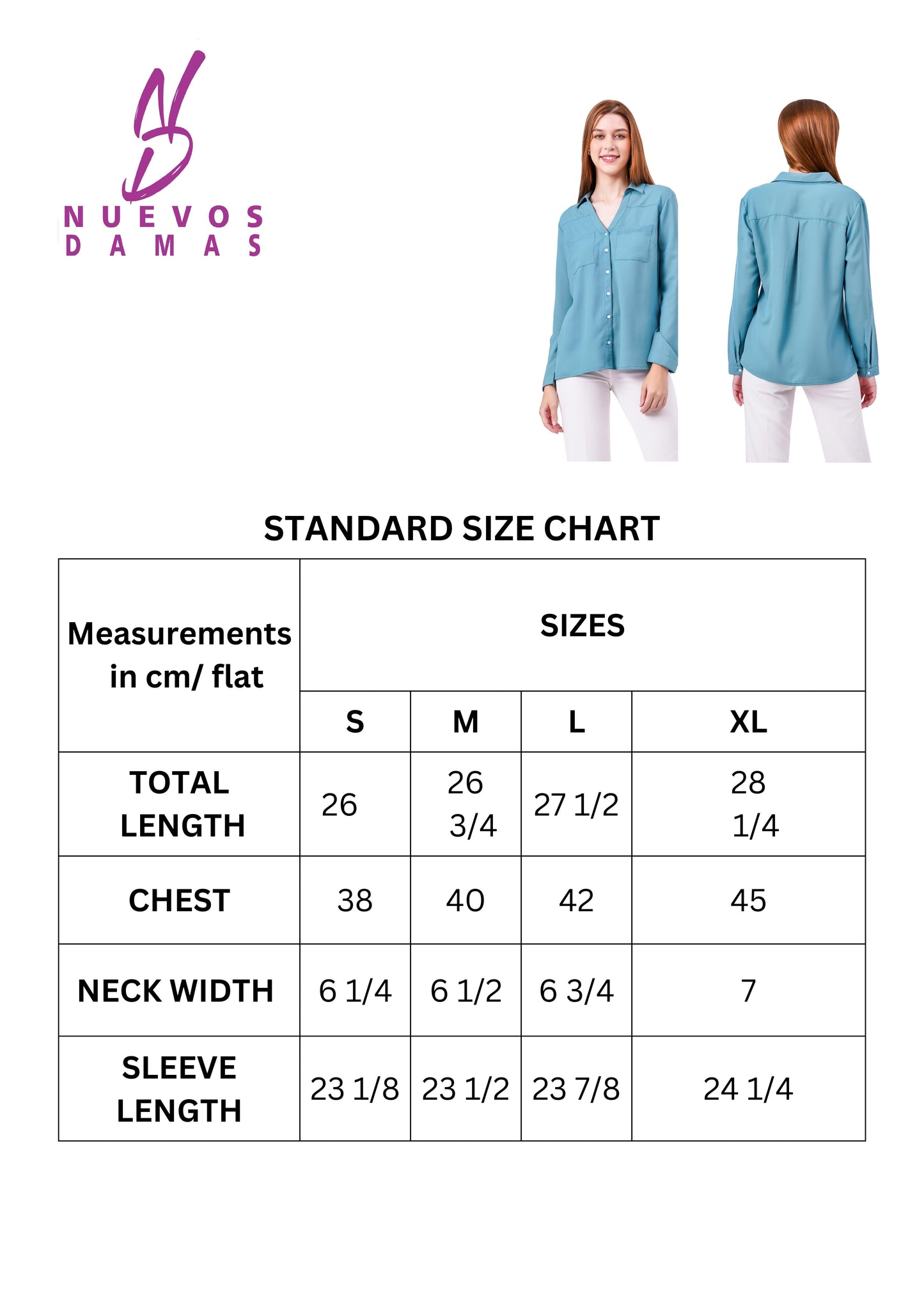 NUEVOSDAMAS Solid Turquoise Casual/Formal Women Full Sleeve Shirt