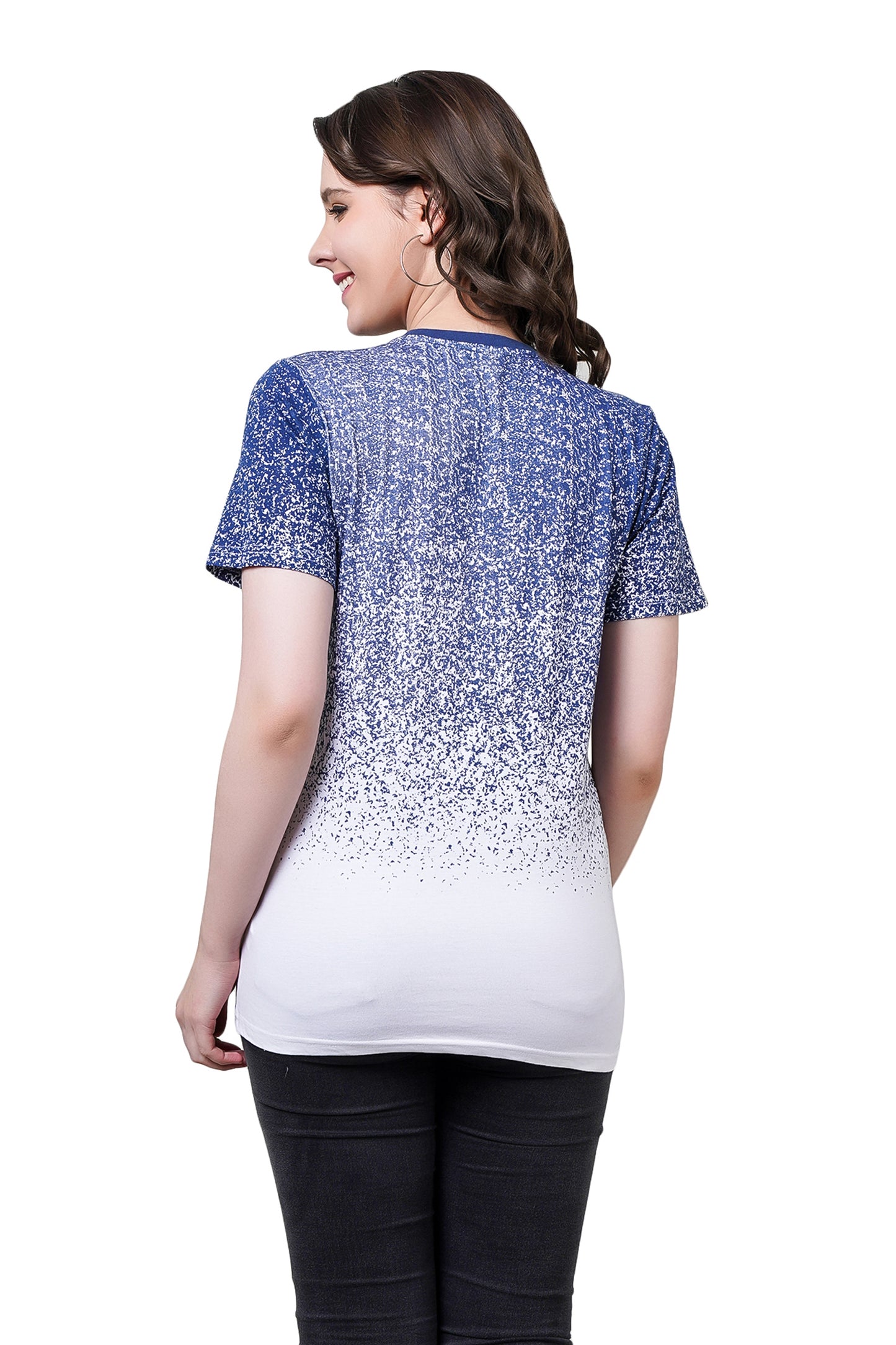 NUEVOSDAMAS Cotton Typography Printed | T-Shirt Navy Blue
