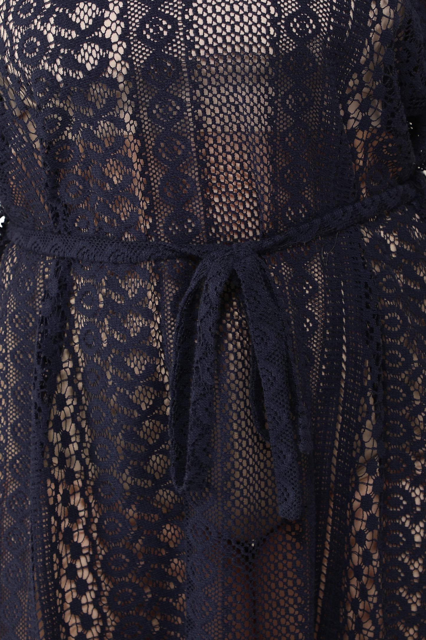 NUEVOSDAMAS Women Cotton Net Kaftan Black