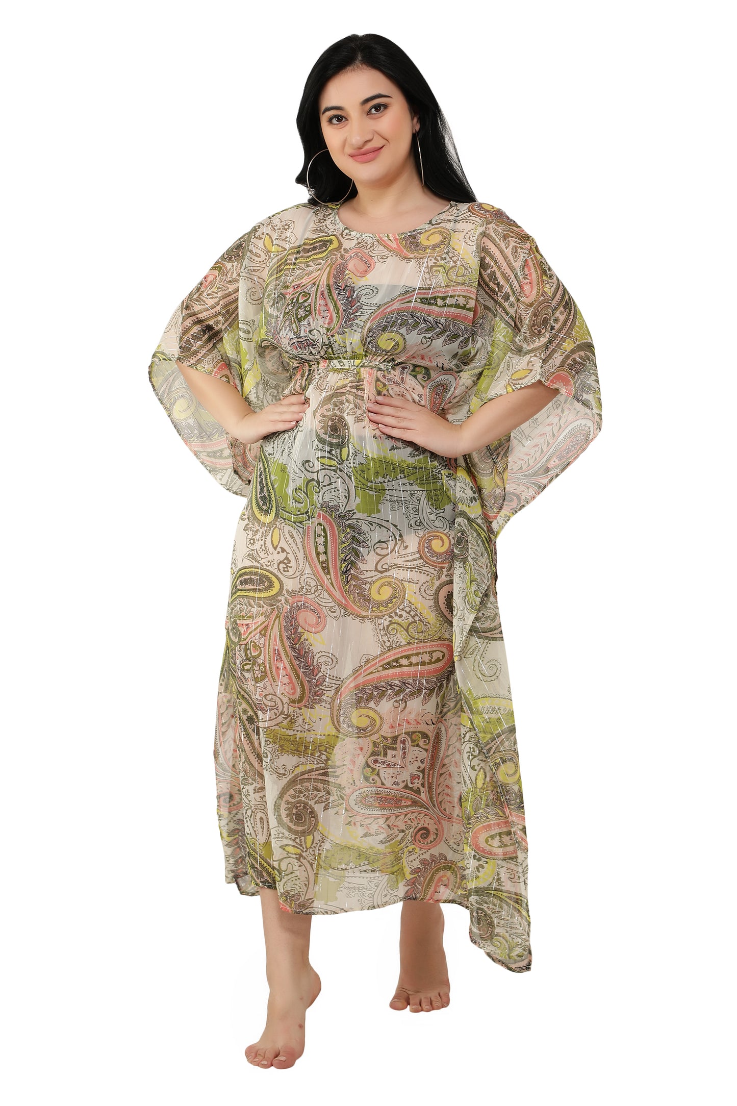 NUEVOSDAMAS Women Georgette Printed Kaftan