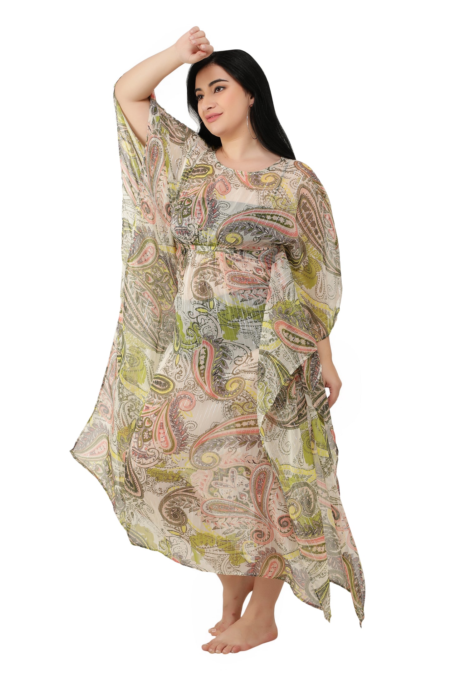 NUEVOSDAMAS Women Georgette Printed Kaftan