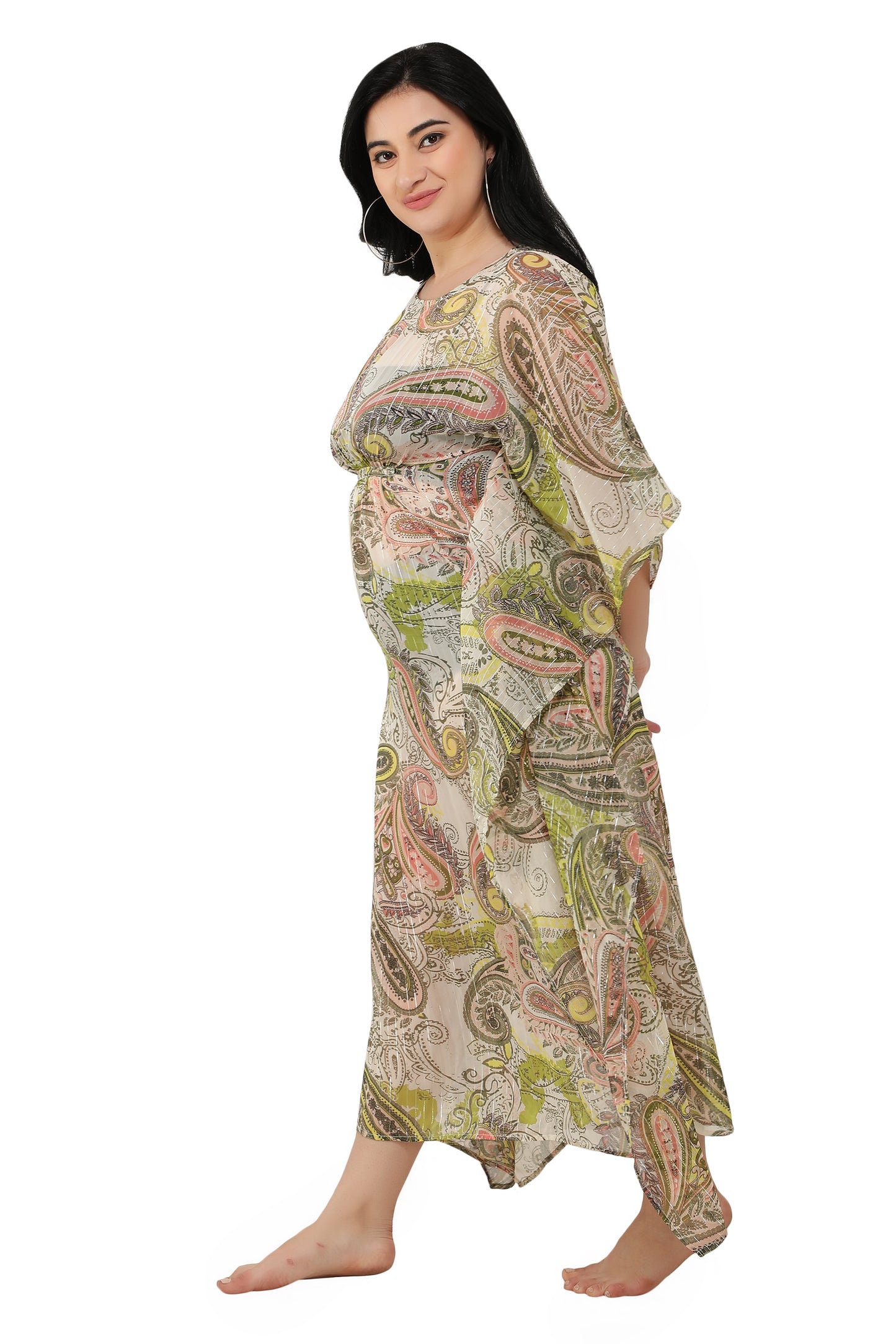 NUEVOSDAMAS Women Georgette Printed Kaftan