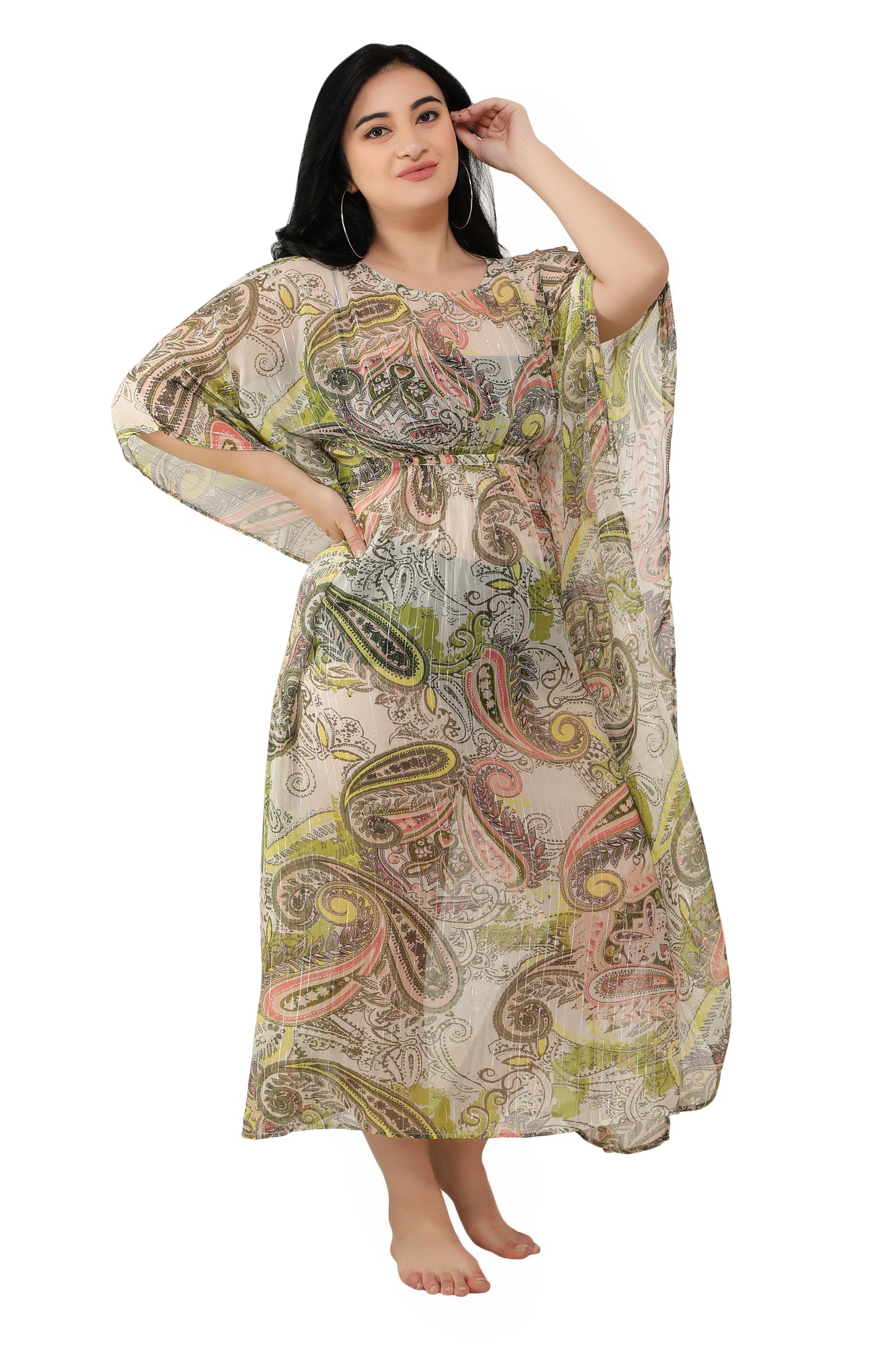 NUEVOSDAMAS Women Georgette Printed Kaftan