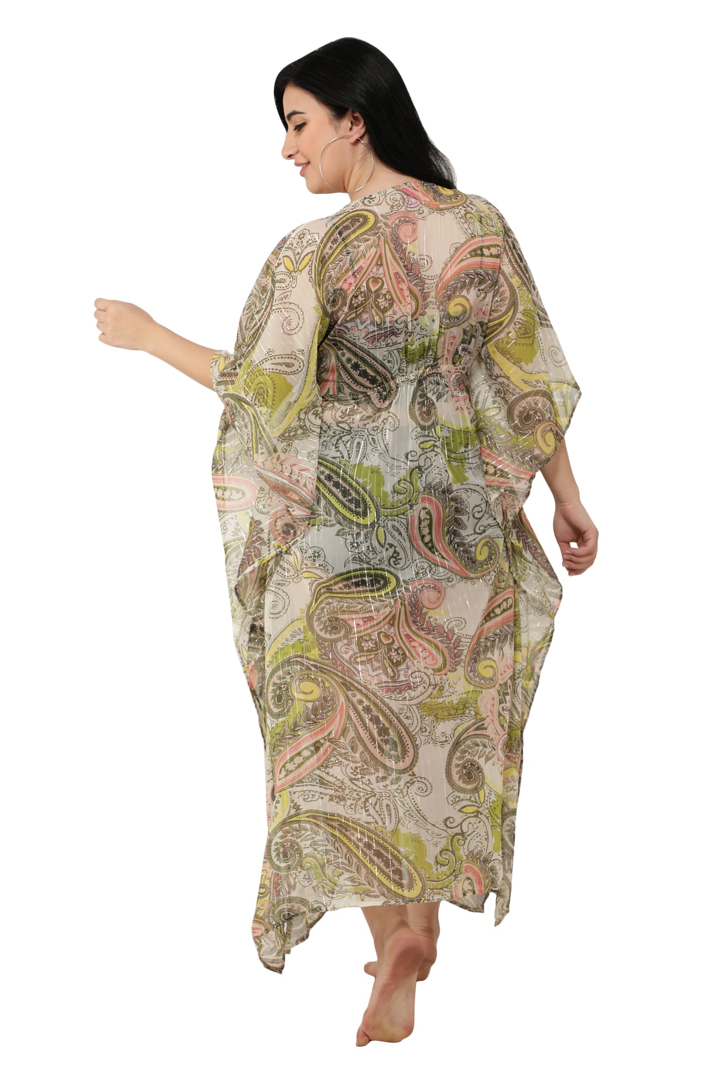 NUEVOSDAMAS Women Georgette Printed Kaftan