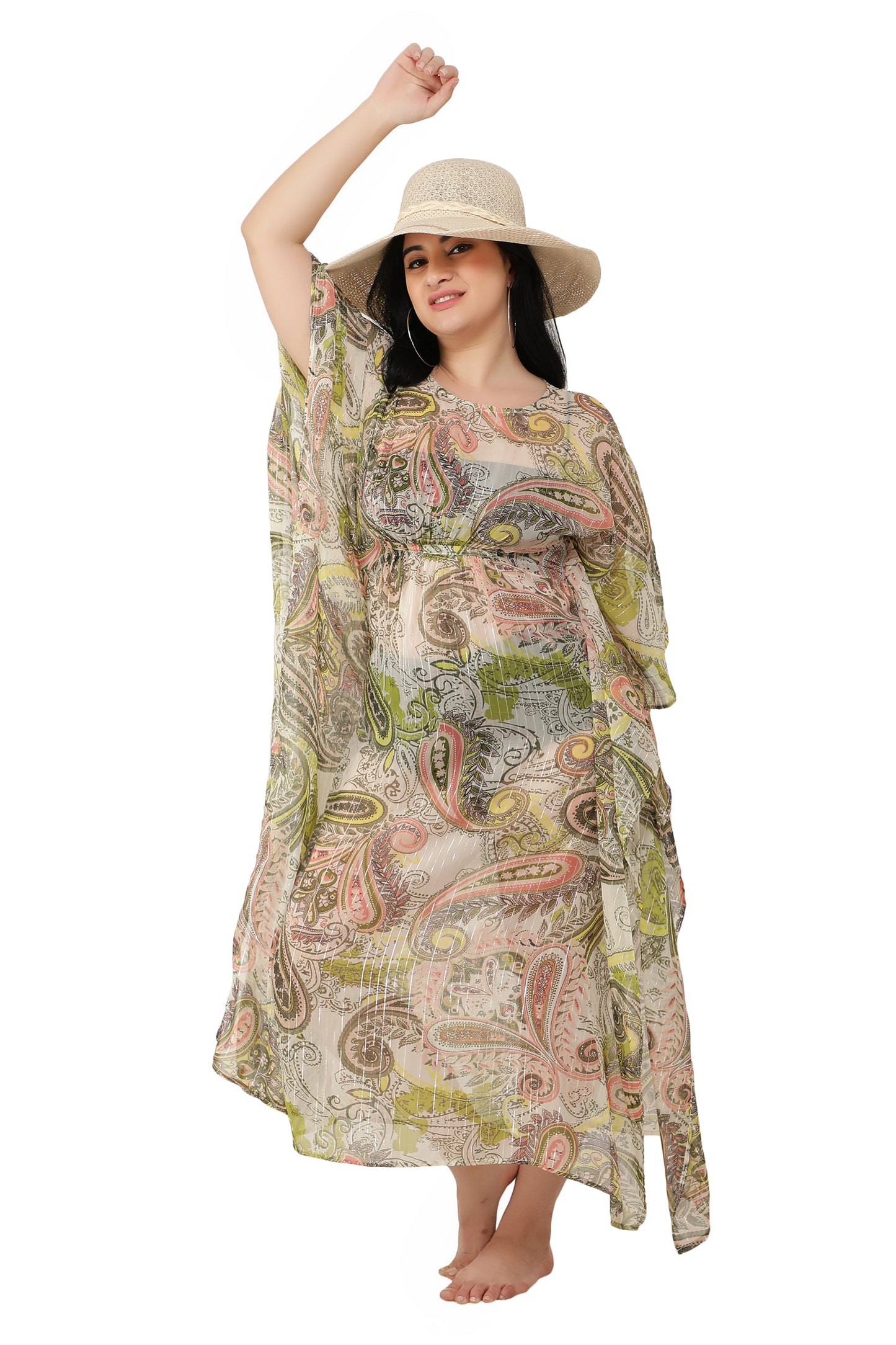 NUEVOSDAMAS Women Georgette Printed Kaftan