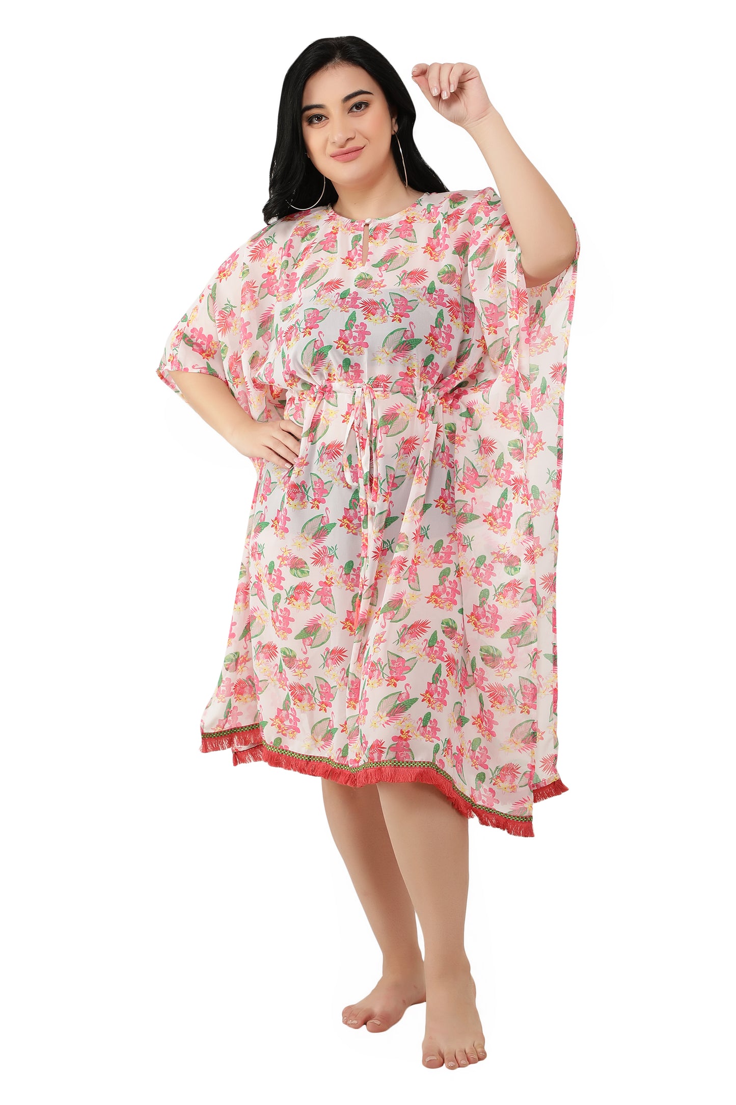 NUEVOSDAMAS Women Georgette Printed Kaftan