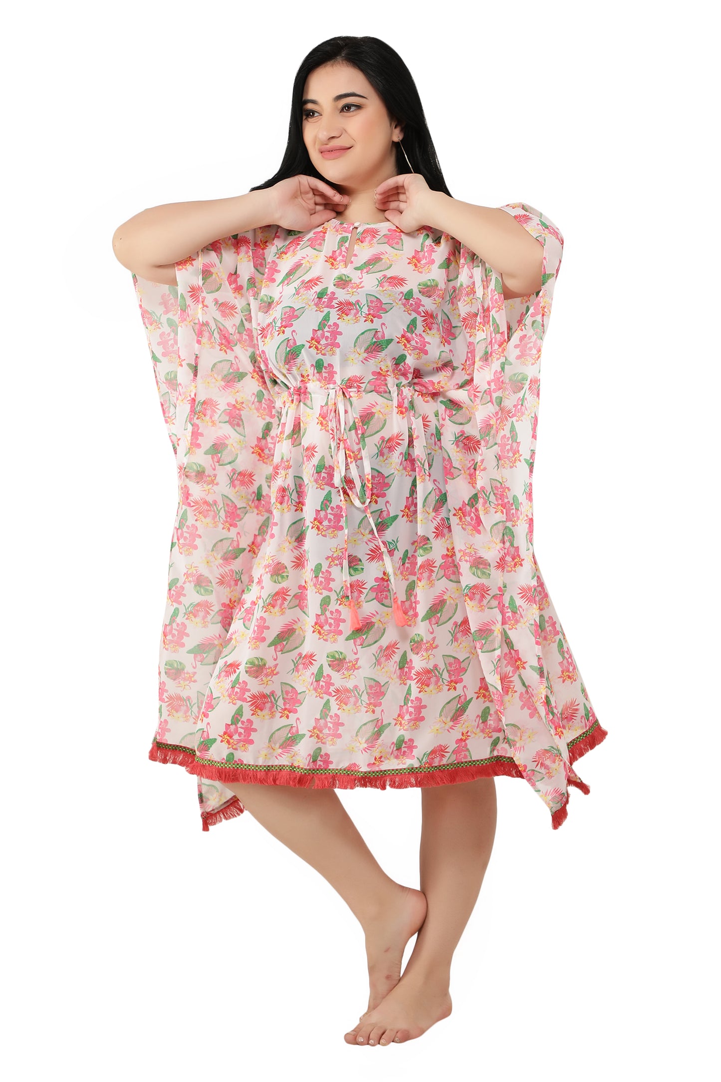 NUEVOSDAMAS Women Georgette Printed Kaftan