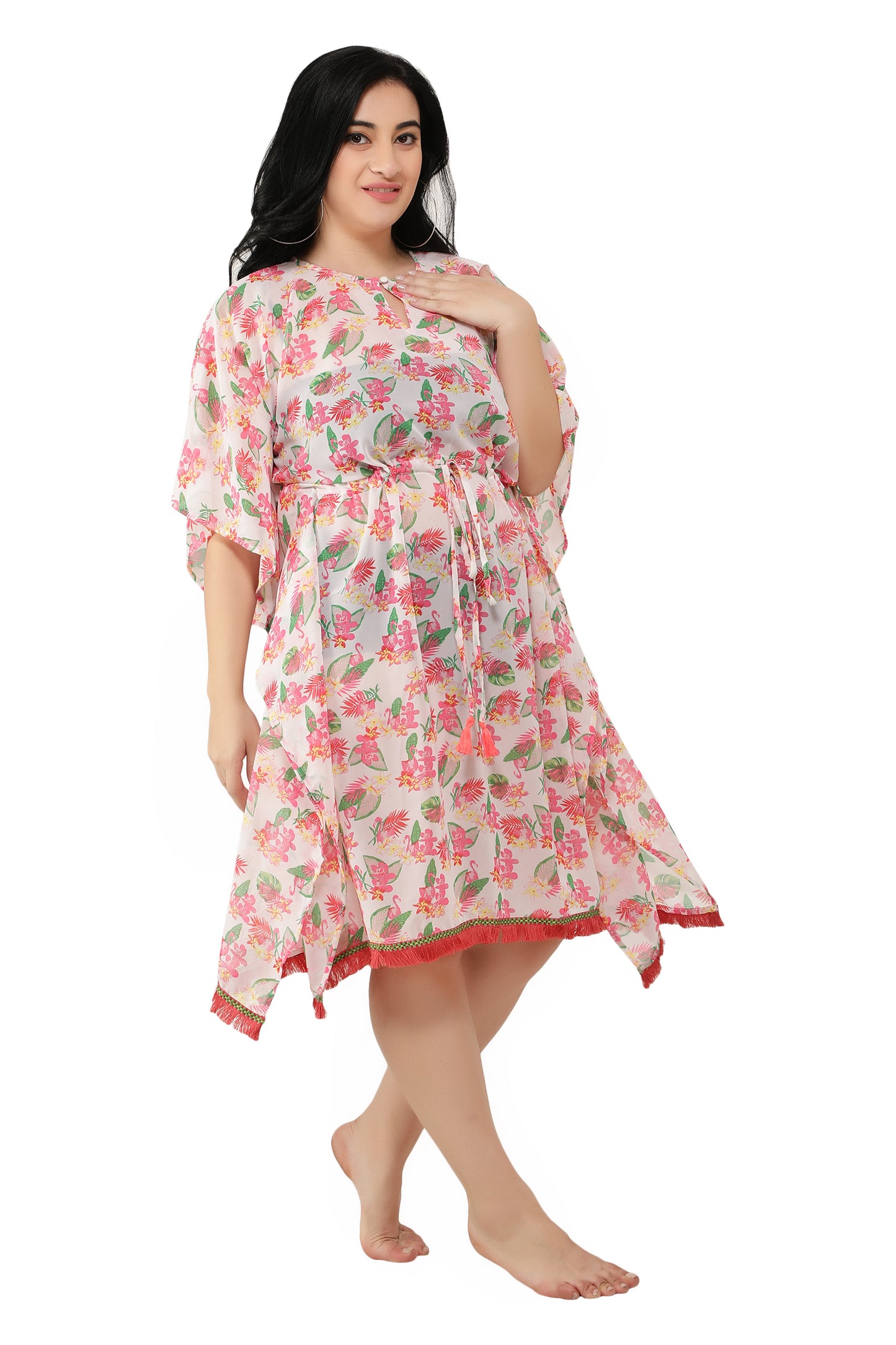 NUEVOSDAMAS Women Georgette Printed Kaftan