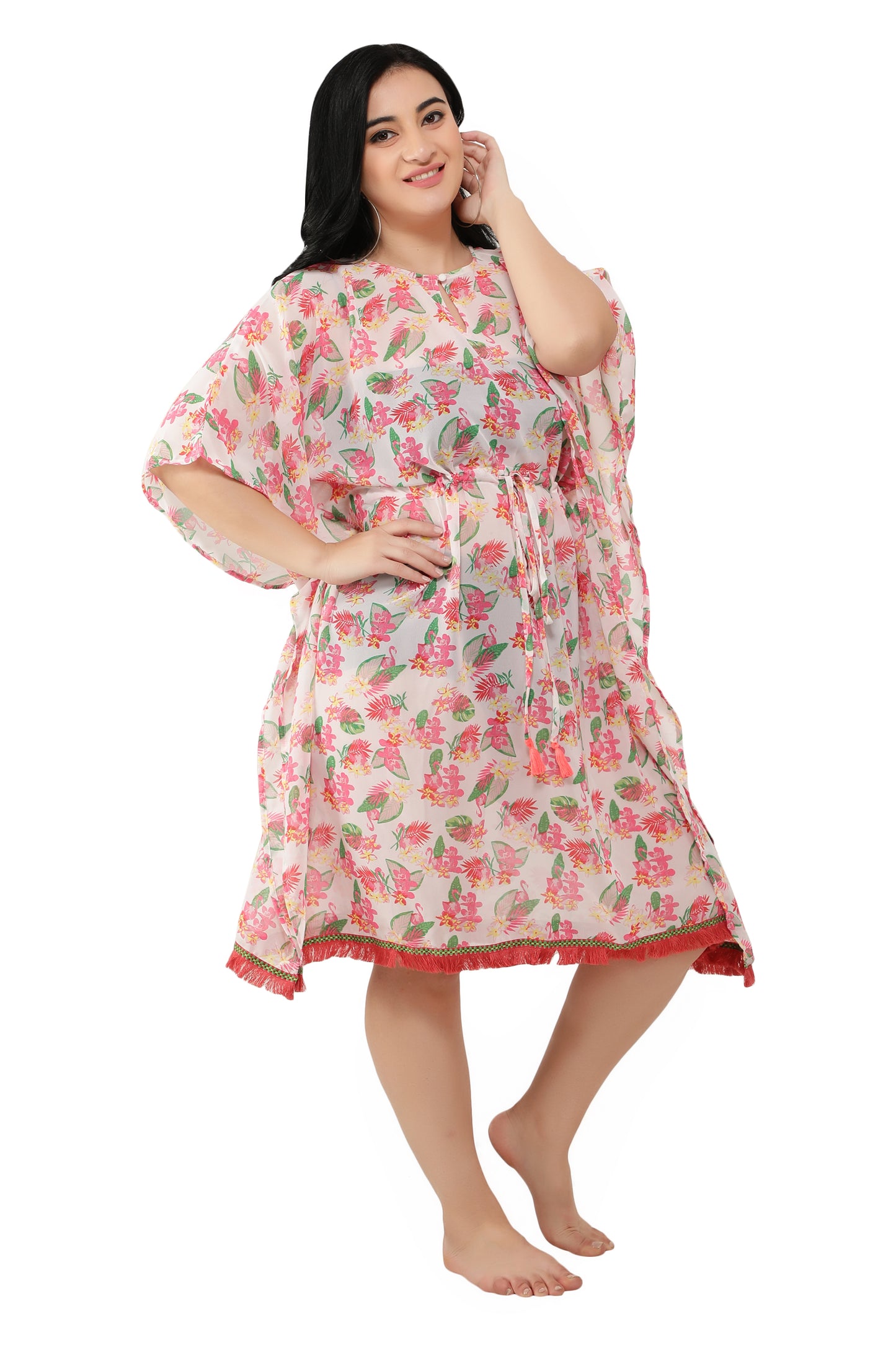NUEVOSDAMAS Women Georgette Printed Kaftan