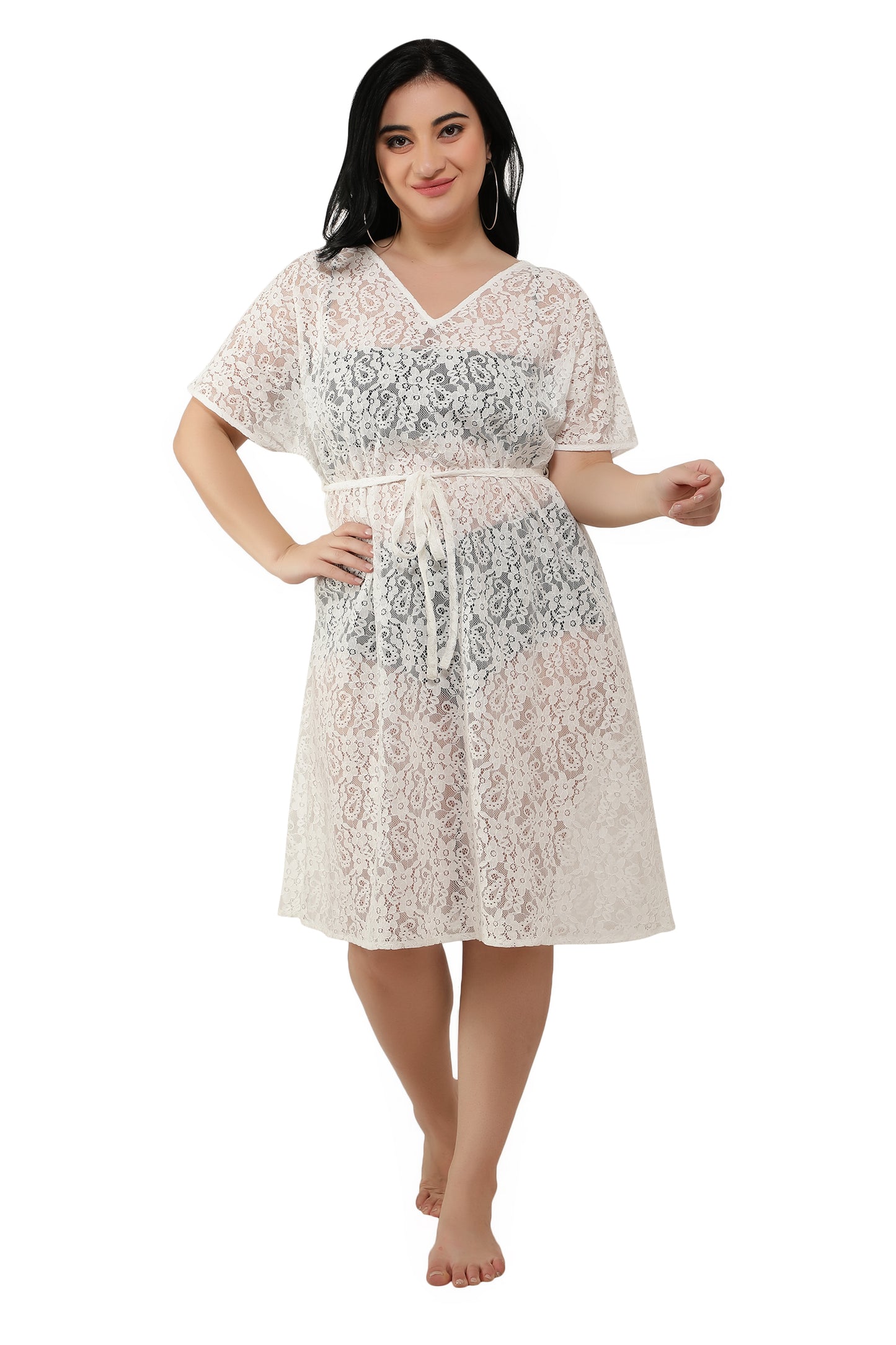 NUEVOSDAMAS Women Cotton Net Kaftan