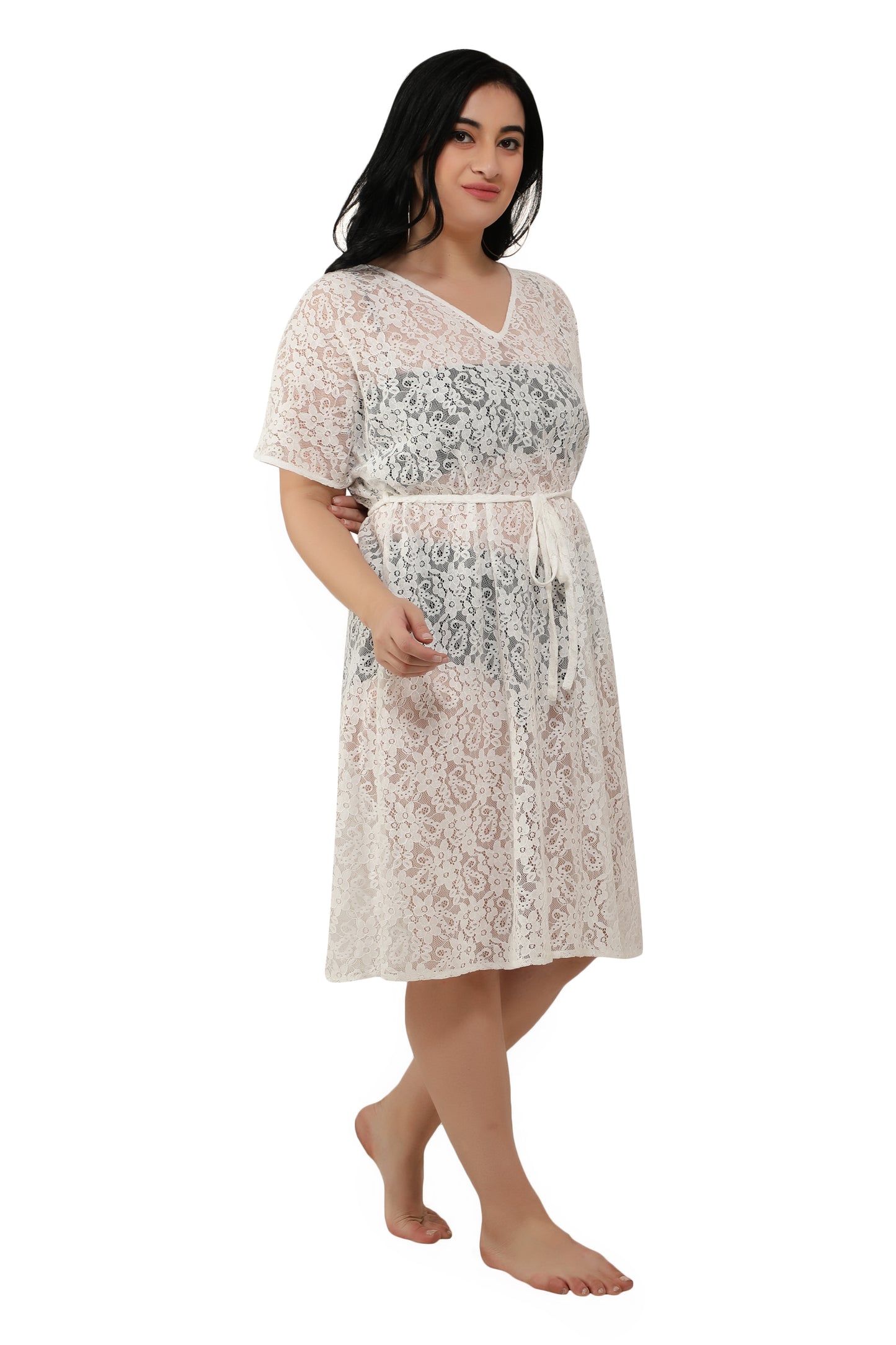 NUEVOSDAMAS Women Cotton Net Kaftan