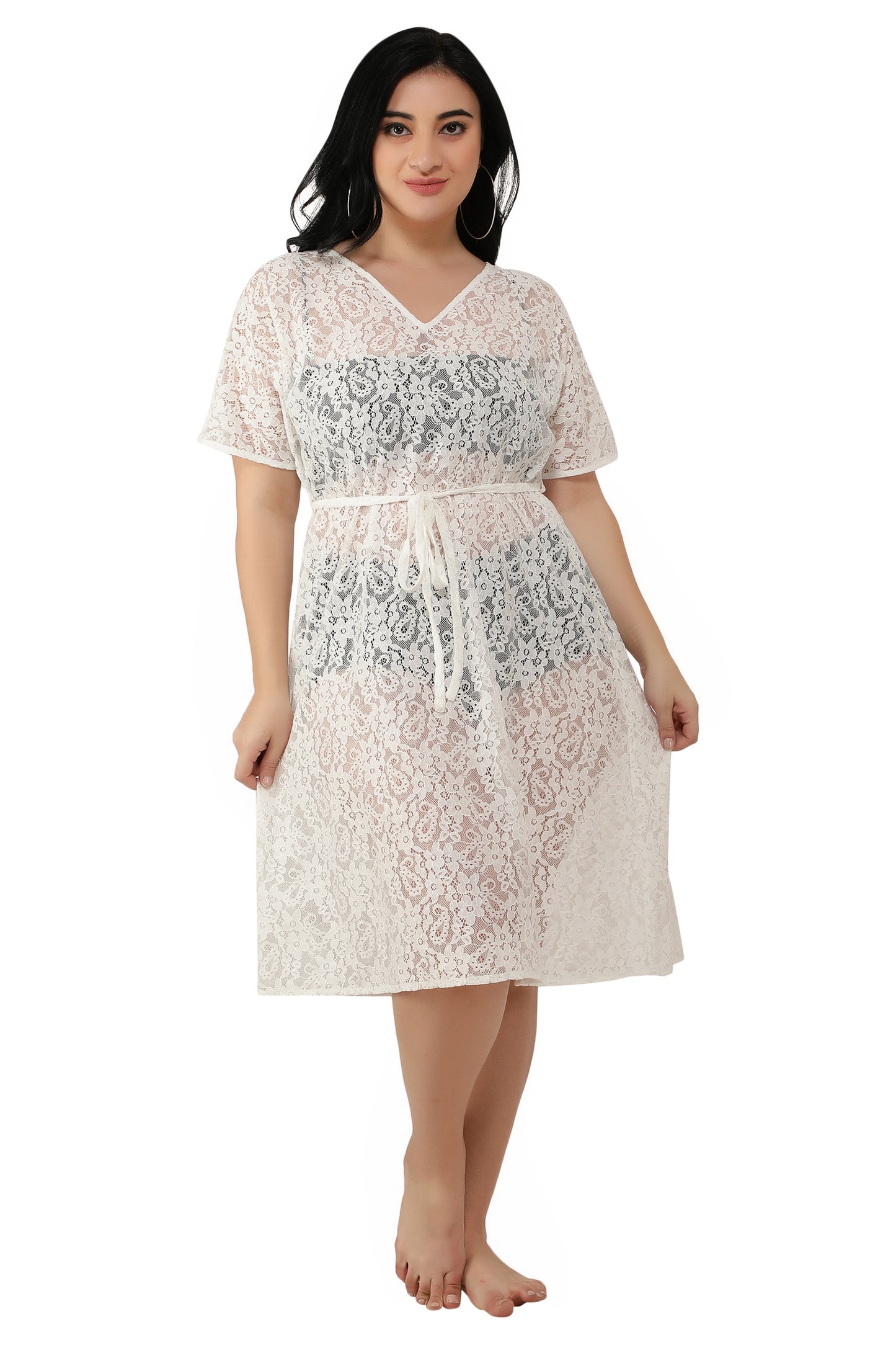 NUEVOSDAMAS Women Cotton Net Kaftan