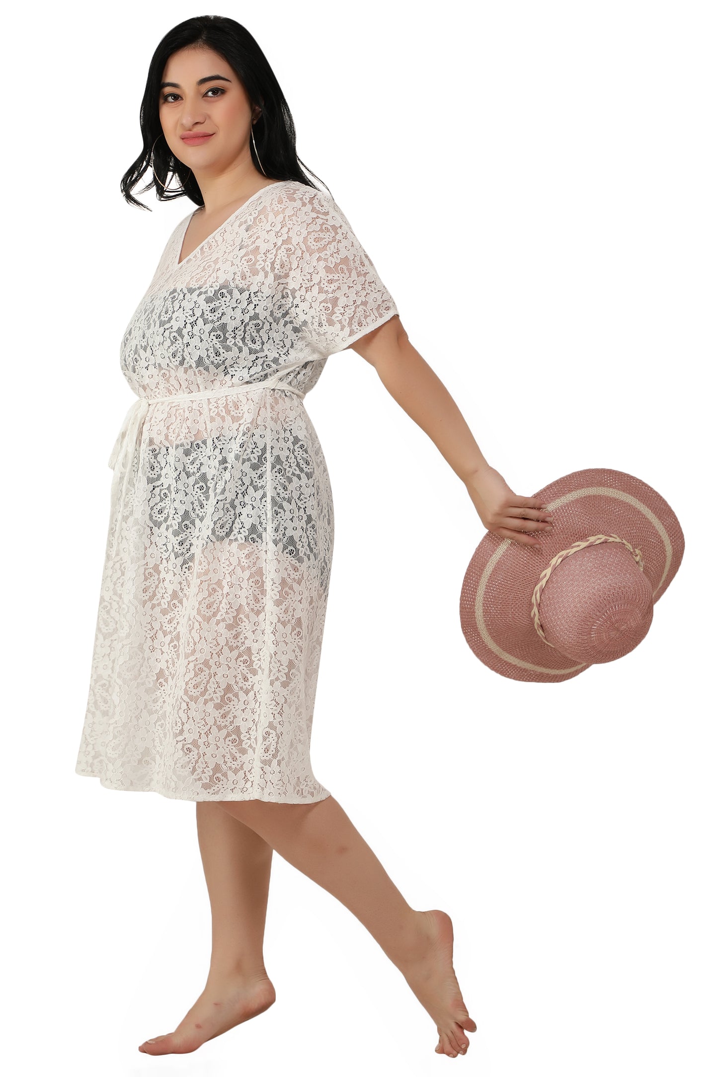 NUEVOSDAMAS Women Cotton Net Kaftan