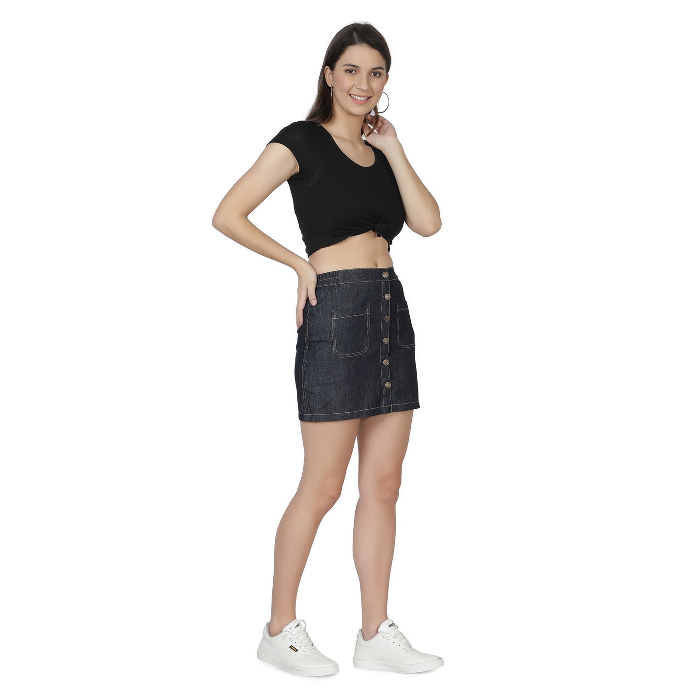 Women Straight Dark Blue Skirt