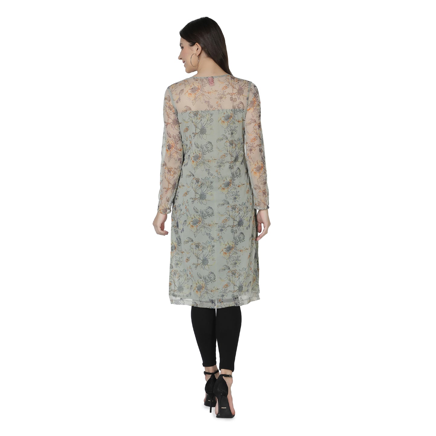 Women Self Design Polycotton Straight Kurta (Green)
