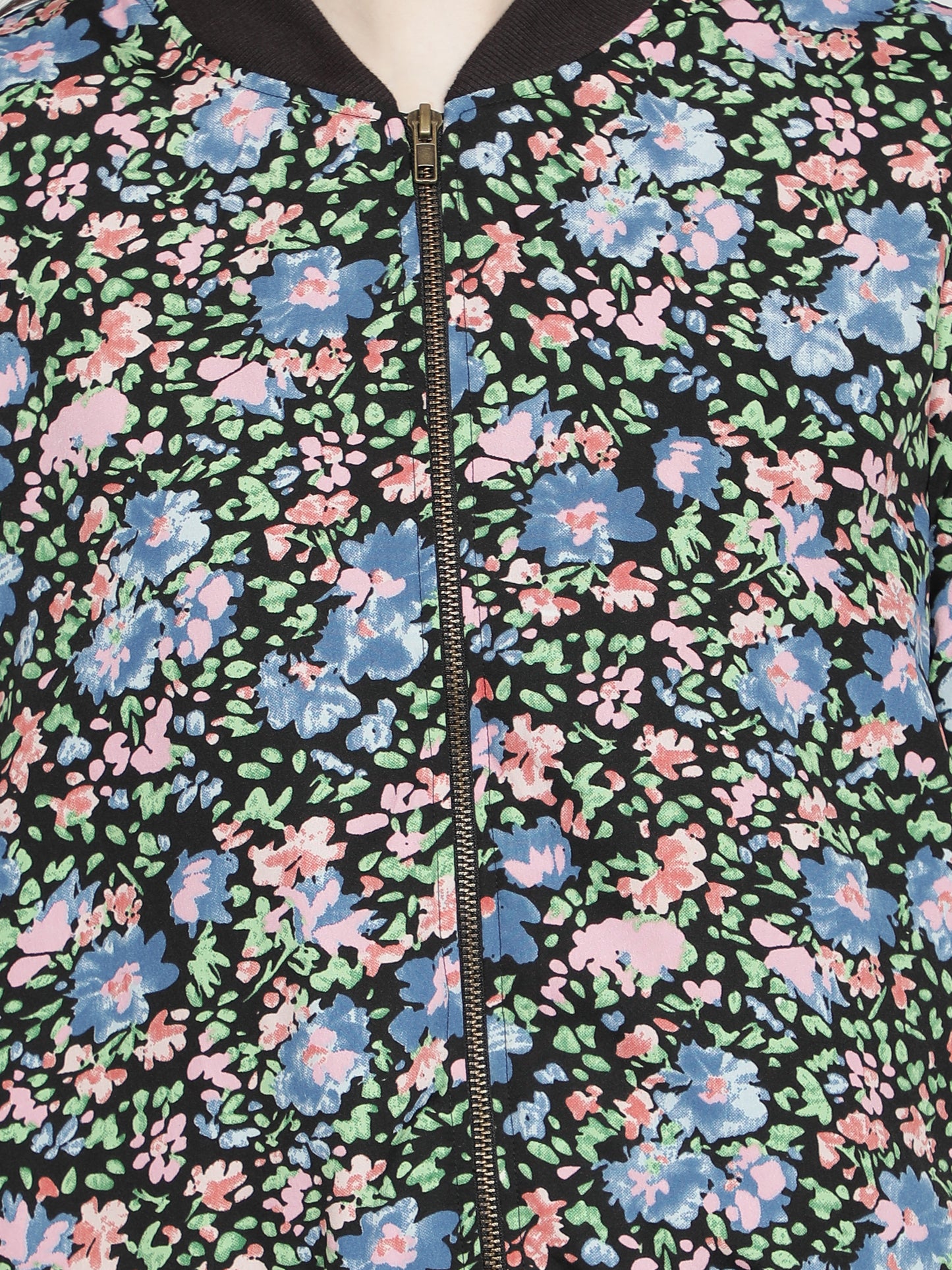 Full Sleeve Floral Print Women Bomber Jacket freeshipping - NUEVOSDAMAS