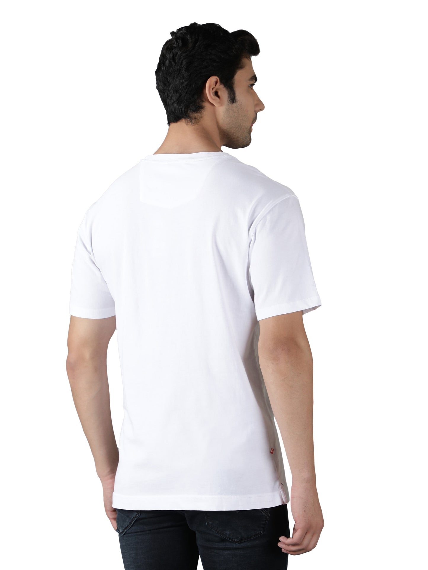 NUEVOSPORTA Men's Cotton Graphic Printed White T-Shirt