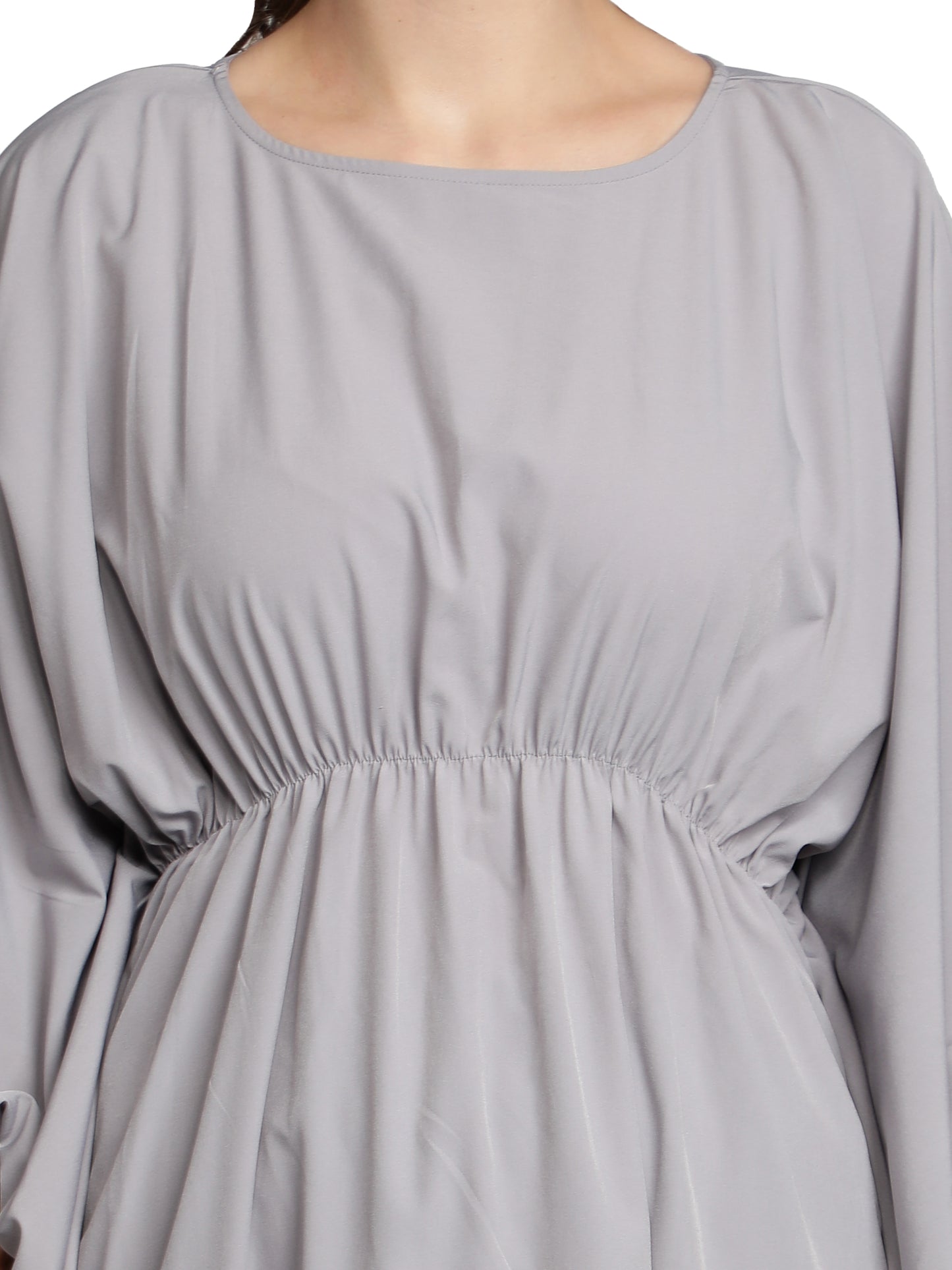 NUEVOSDAMAS American Crepe Solid Grey Kaftans