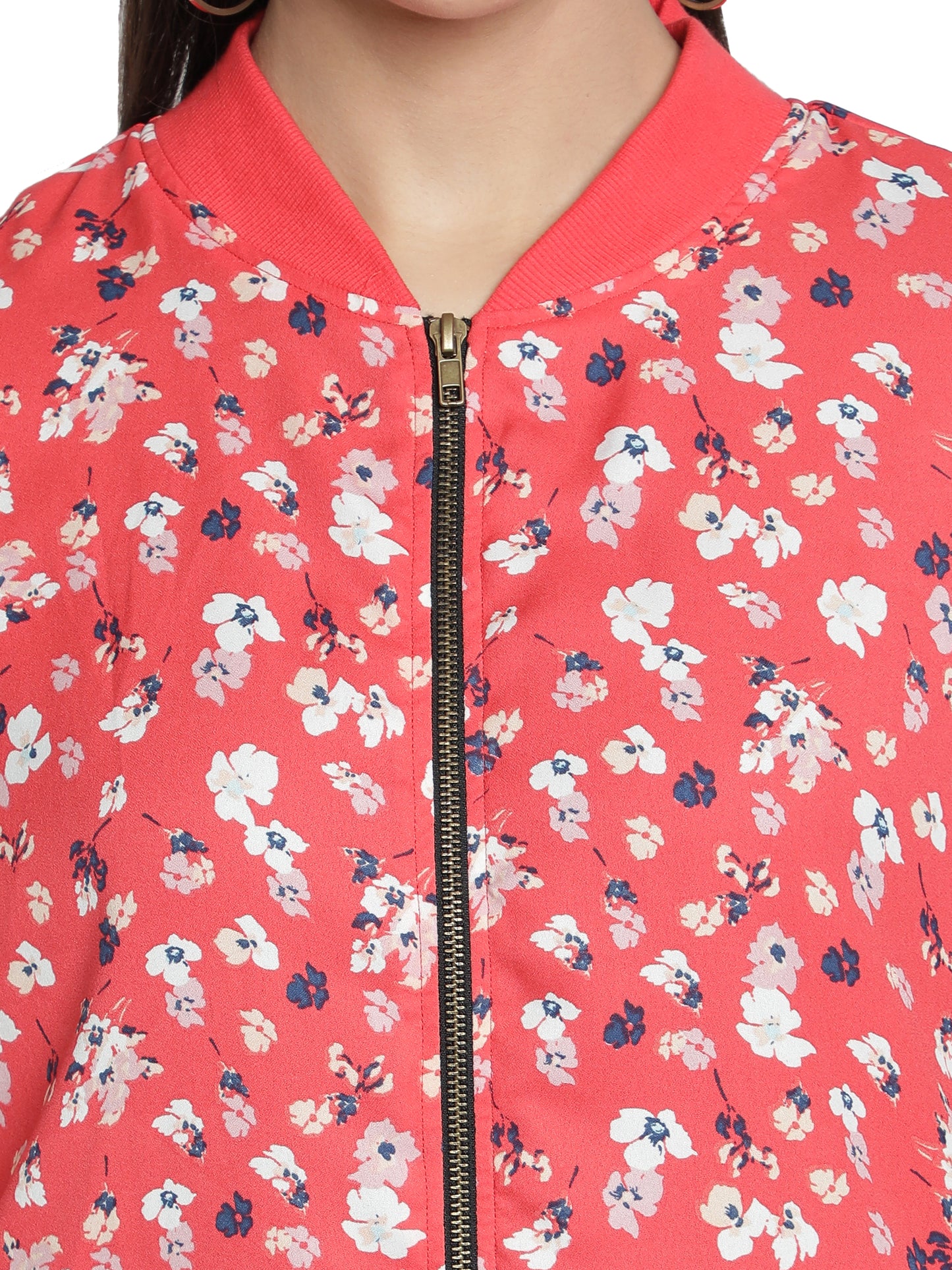 Full Sleeve Floral Print Women Bomber Jacket freeshipping - NUEVOSDAMAS